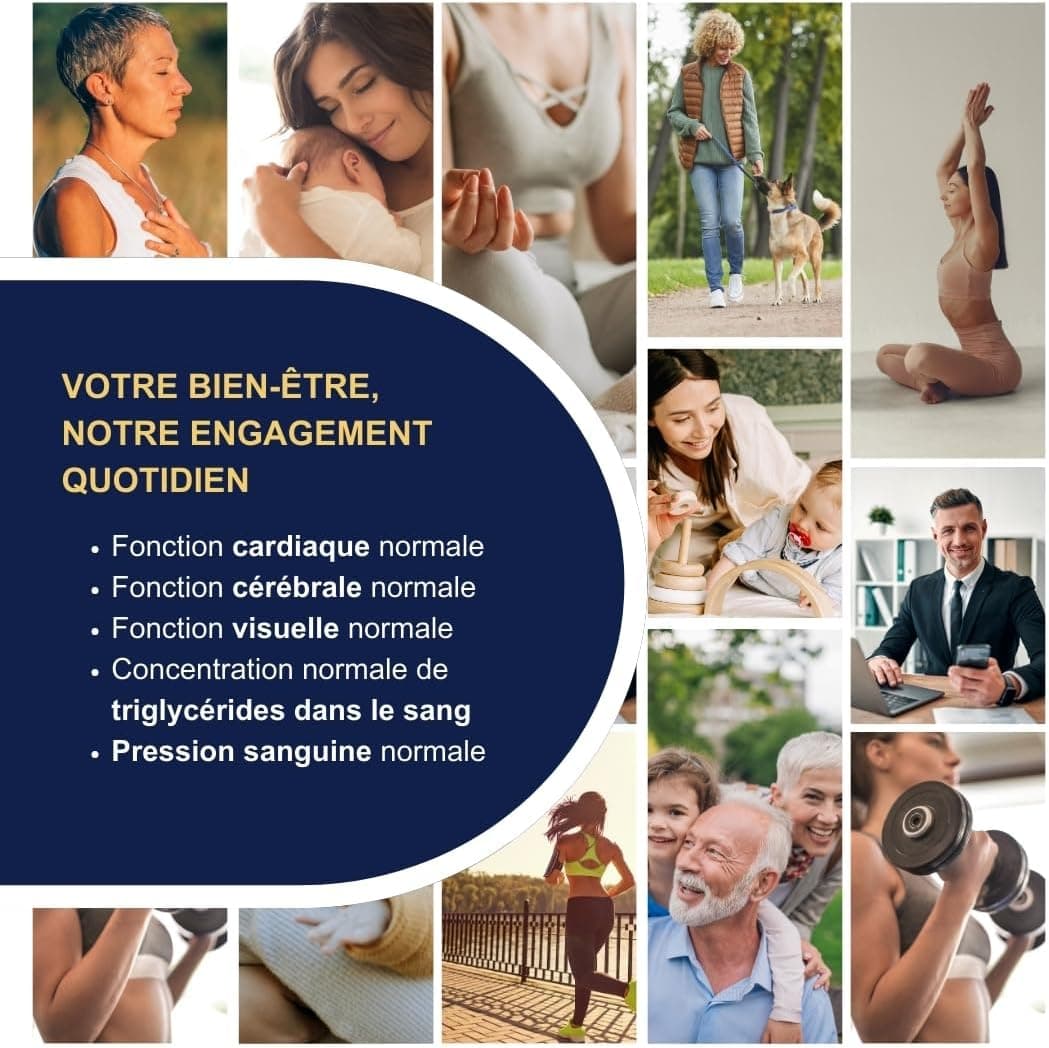 Omegor Vitality 1000 - Supplément alimentaire avec 90% des oméga 3 sous forme de triglycérides - avec de la vitamine E - pour le cœur, la vision et le cerveau en santé - 30 gélules