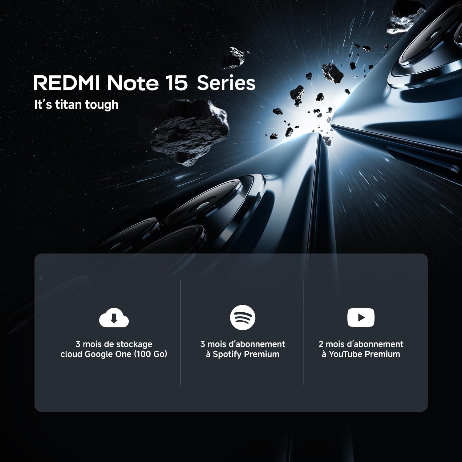 XIAOMI REDMI Note 15 Smartphone 8+256 Go Batterie 6000 mAh - Bleu Glacier | Écran FHD+ 6,77", résistance eau IP64, caméra 108 MP ultra-nette, 2 ans de garantie, chargeur non inclus