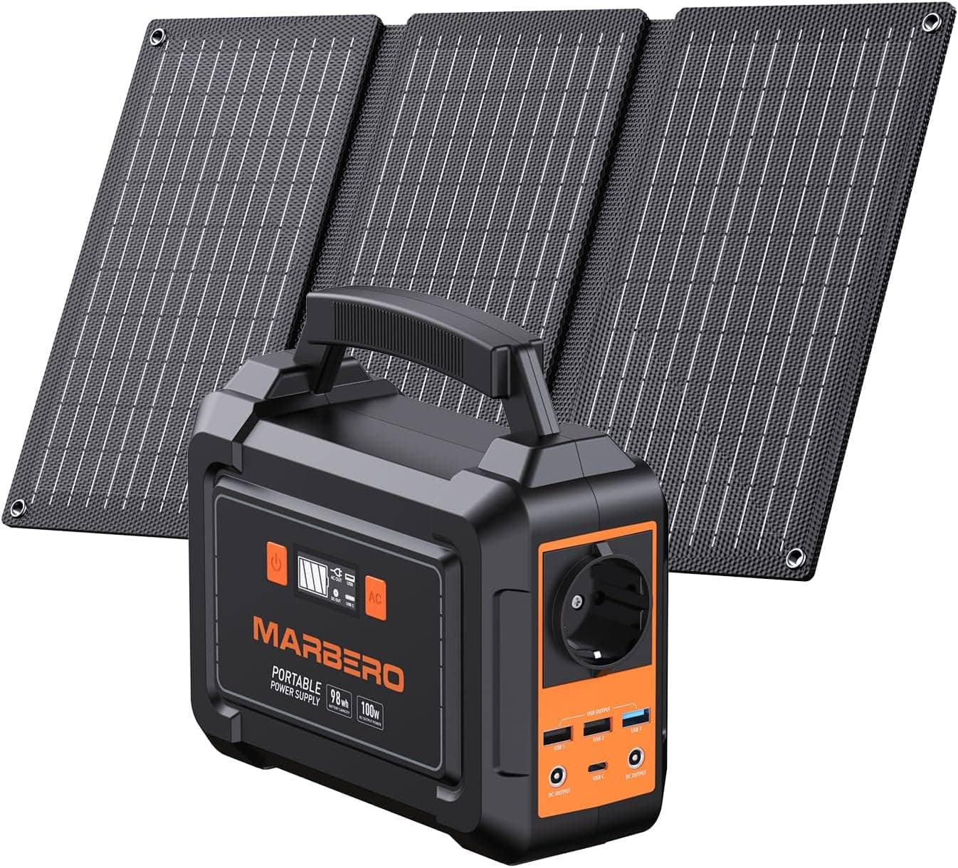 MARBERO 98Wh Station Électrique Portable avec Panneau Solaire Pliable 30W