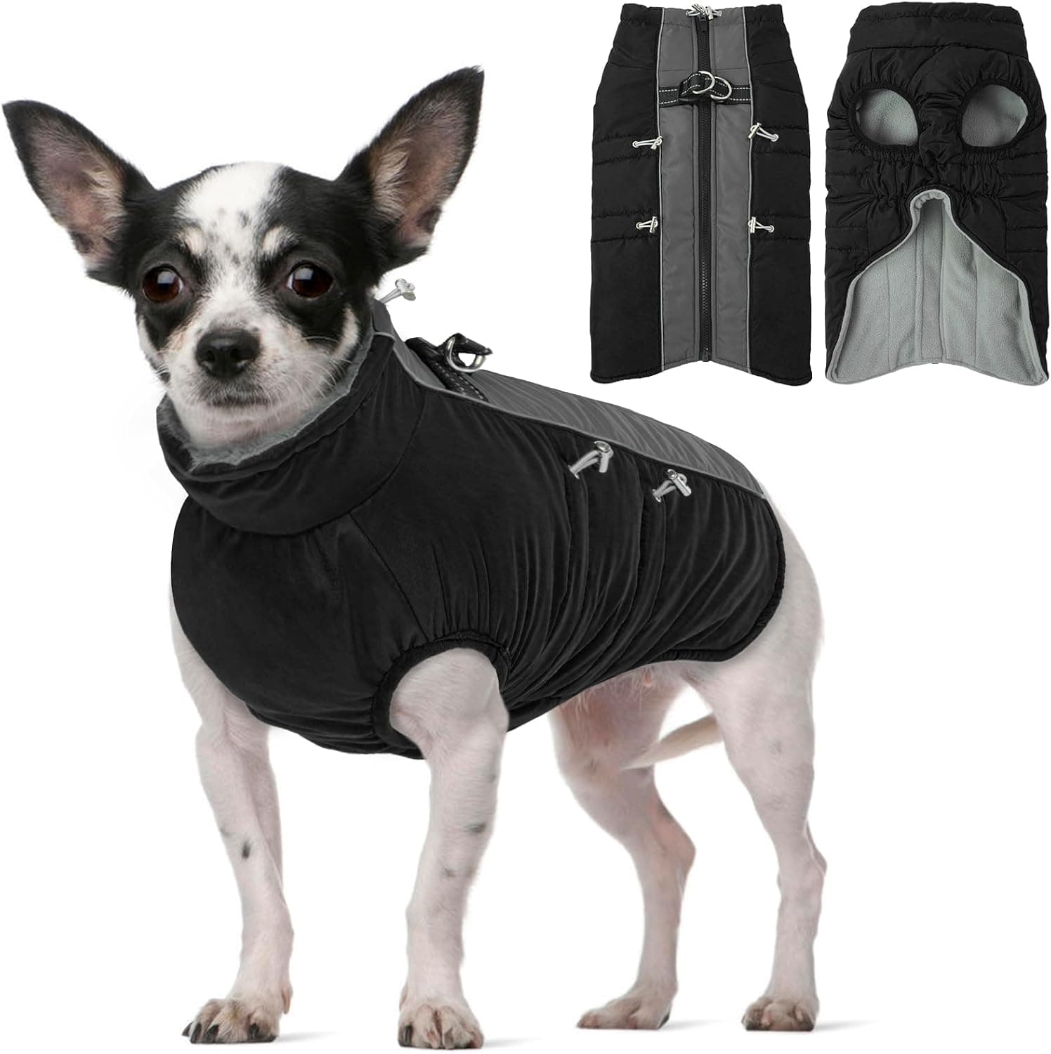 Manteau Chien Imperméable, Manteau Chien Hiver avec Doublure Polaire, Manteau pour Chien pour Petits, Moyens et Grands Chiens, Manteaux d'hiver pour Chiens, Vetement Chien - XS-XXXL
