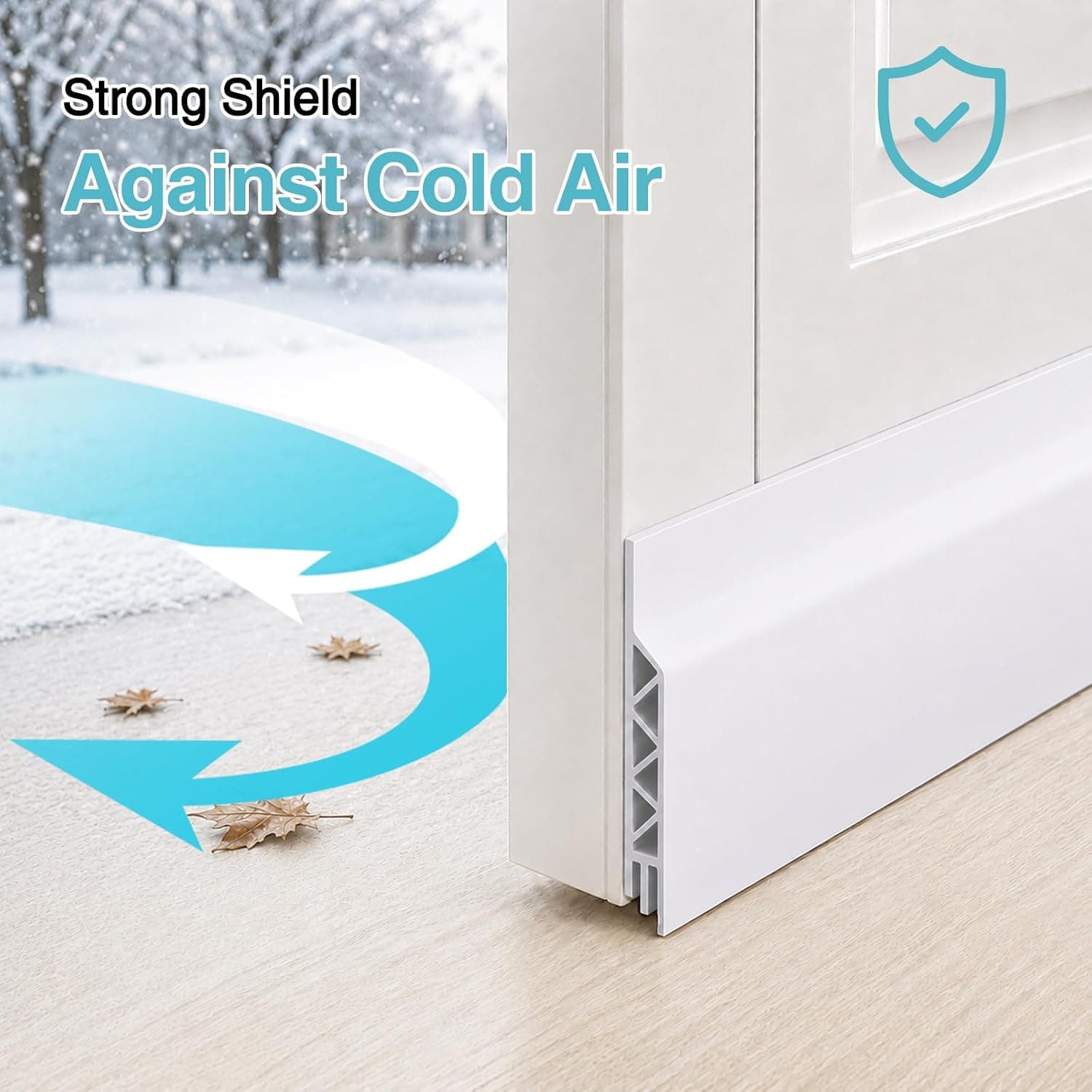 Oderra Bas de Porte Isolant, Boudin Porte Phonique 100 cm, Joint de Porte D'entrée, Stop à l'air Froid