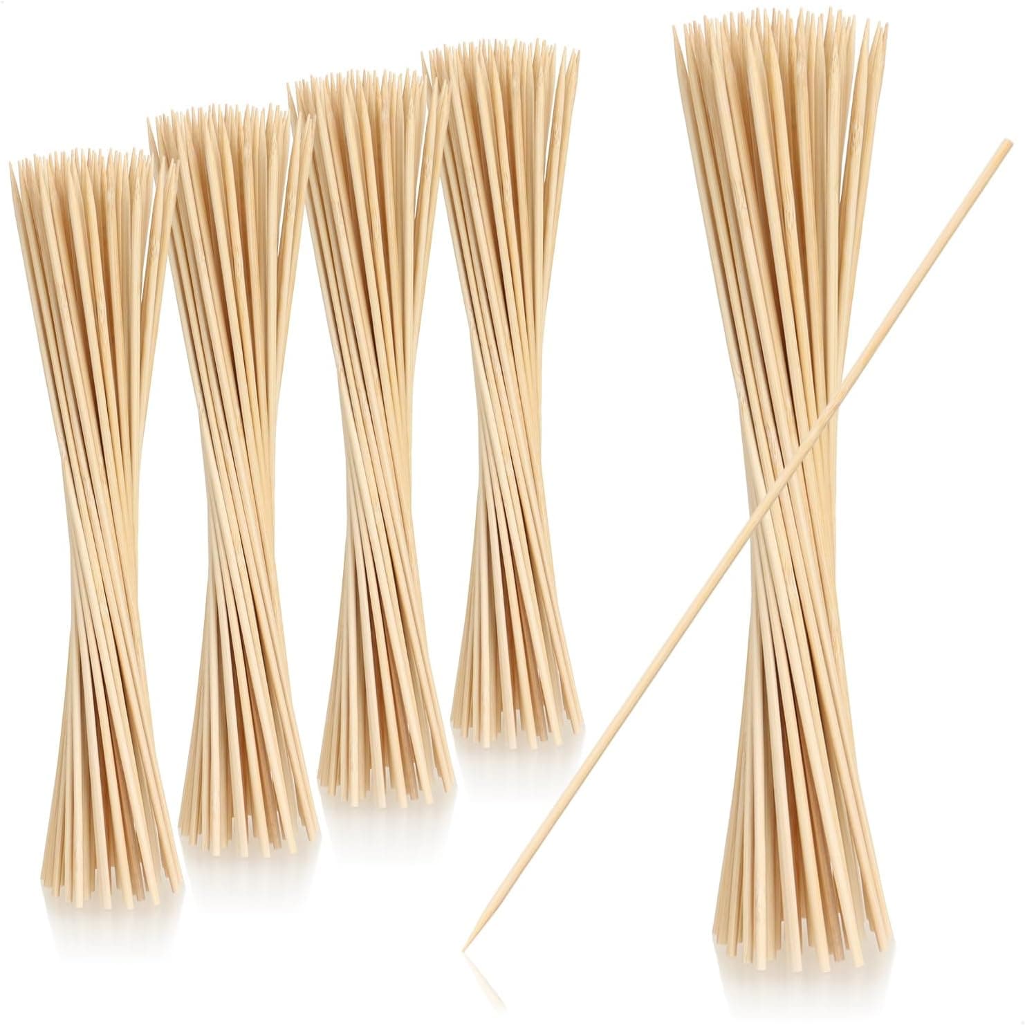 COM-FOUR® 250x brochettes de shashlik en bambou, longues brochettes