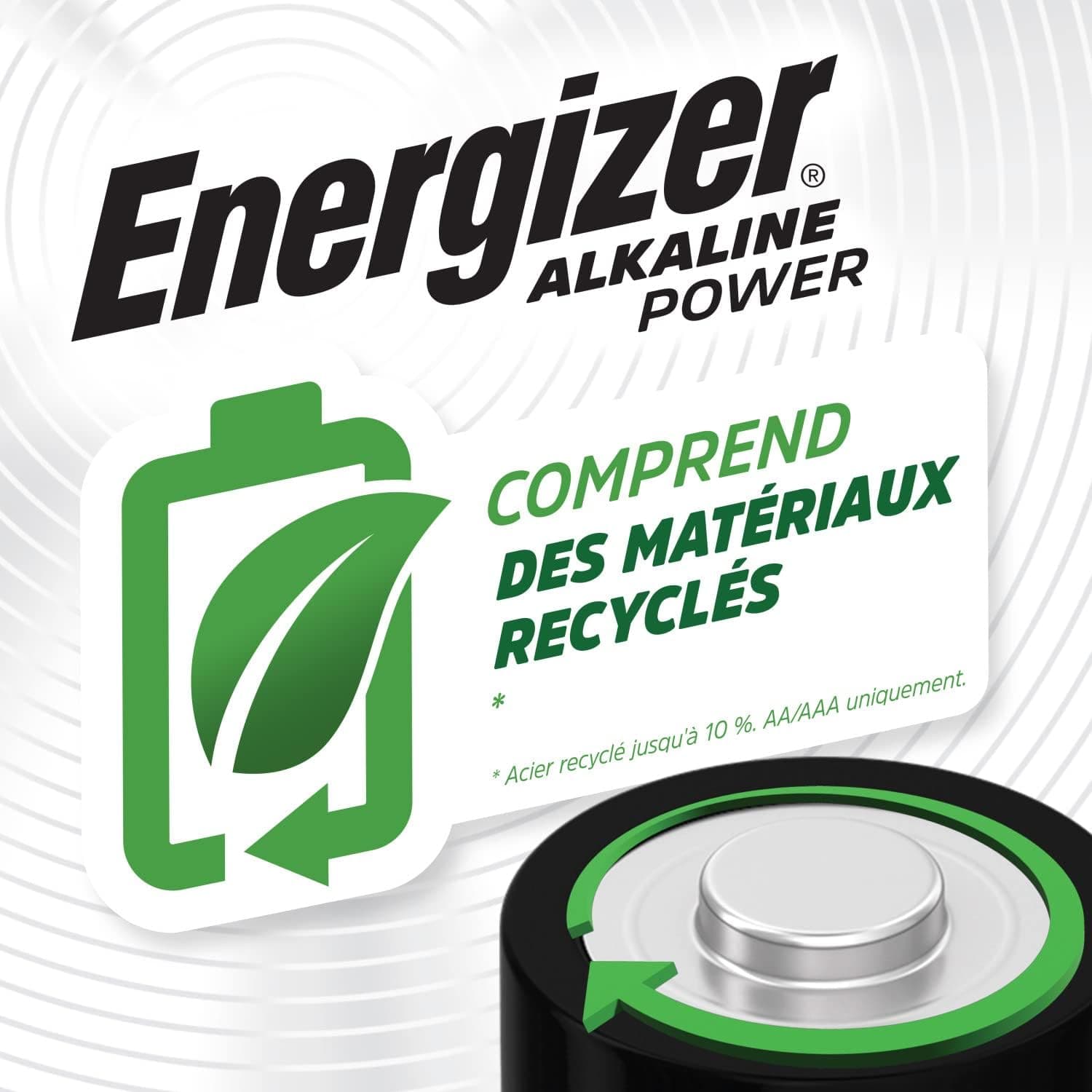 Energizer Alkaline Power - Piles AA (Lot de 16) - Alcaline 1,5V - Énergie Longue durée - Idéales pour Les appareils du Quotidien - Emballage 100% Recyclable - Conservation 7 Ans [Exclusivité Amazon]