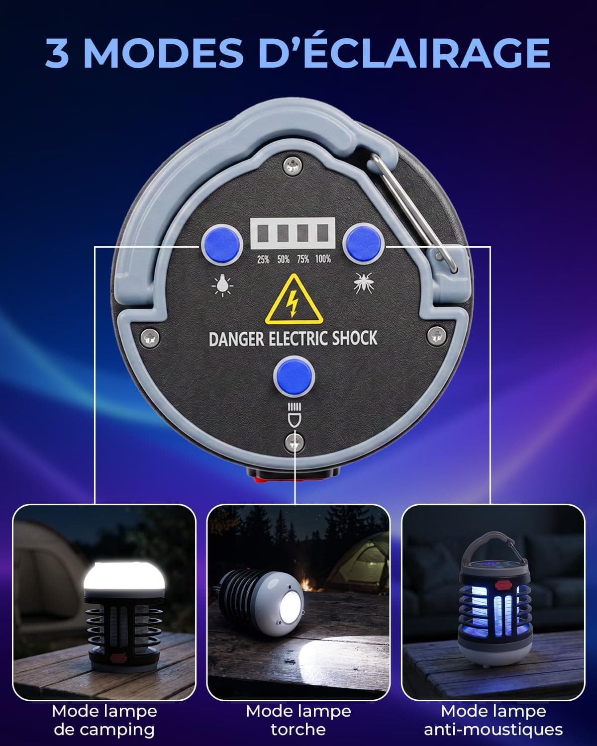 Lustaled 3 in 1 Lampe Anti Moustique