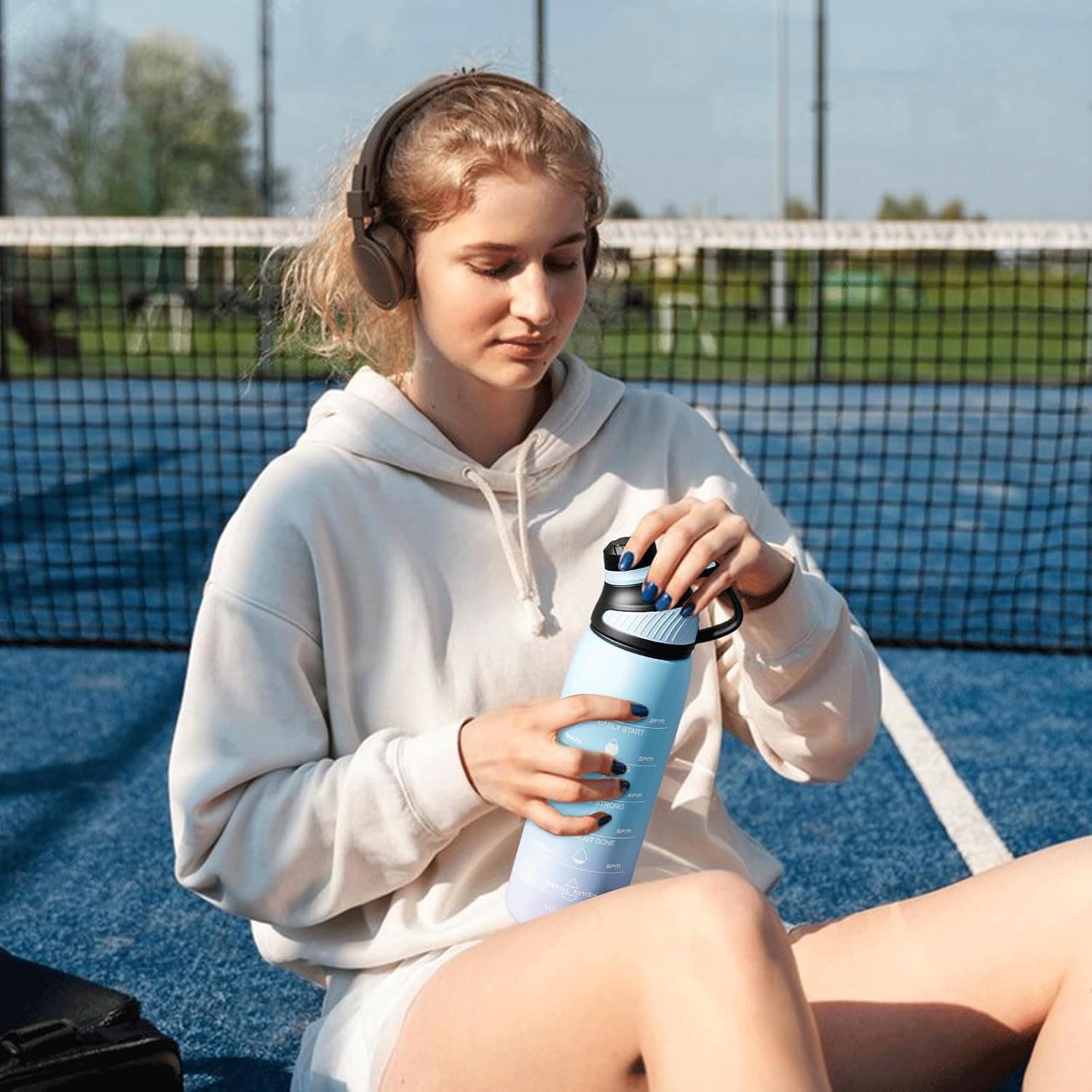 Fjbottle Bouteille d'Eau 1L Couvercle Magnétique Étanche