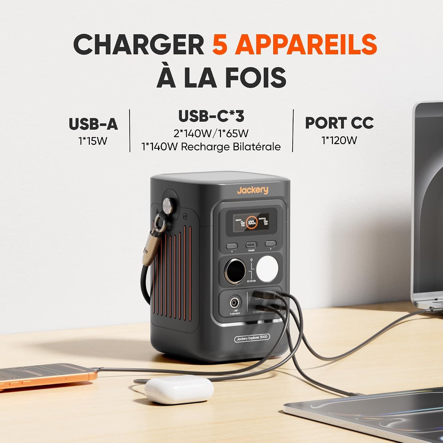 Jackery Explorer 300D Station Électrique Portable avec 40W Panneau Solaire