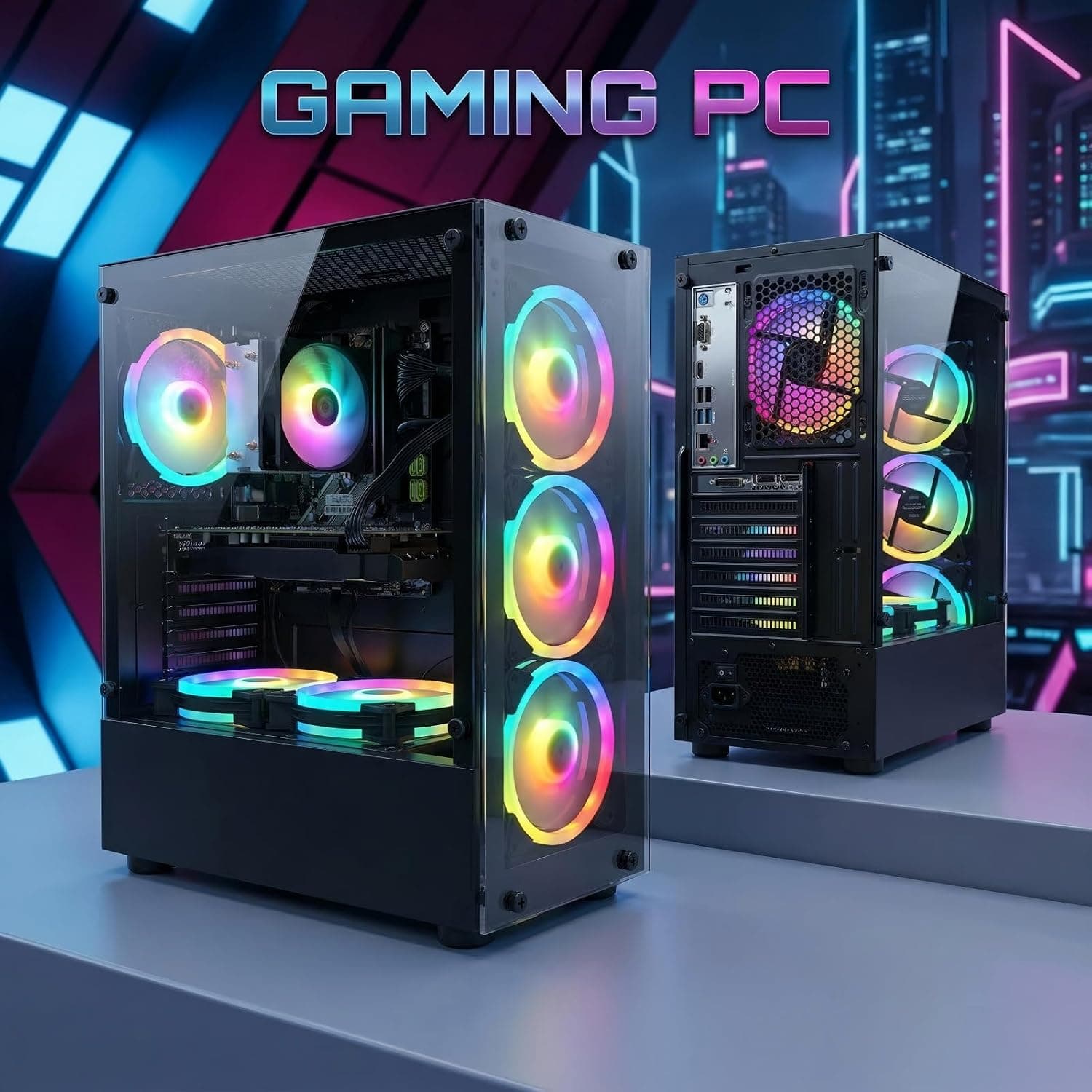 STGsivir PC Gamer Fixe, Core i7, RX 580 8G, 16G RAM, 1T SSD