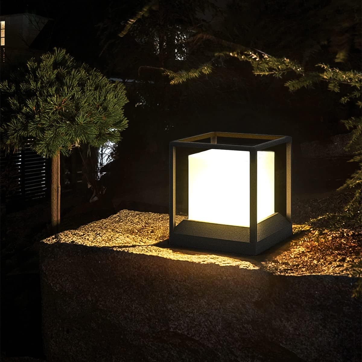 Budbuddy Lampe de Poteau Extérieur LED Noir 20W