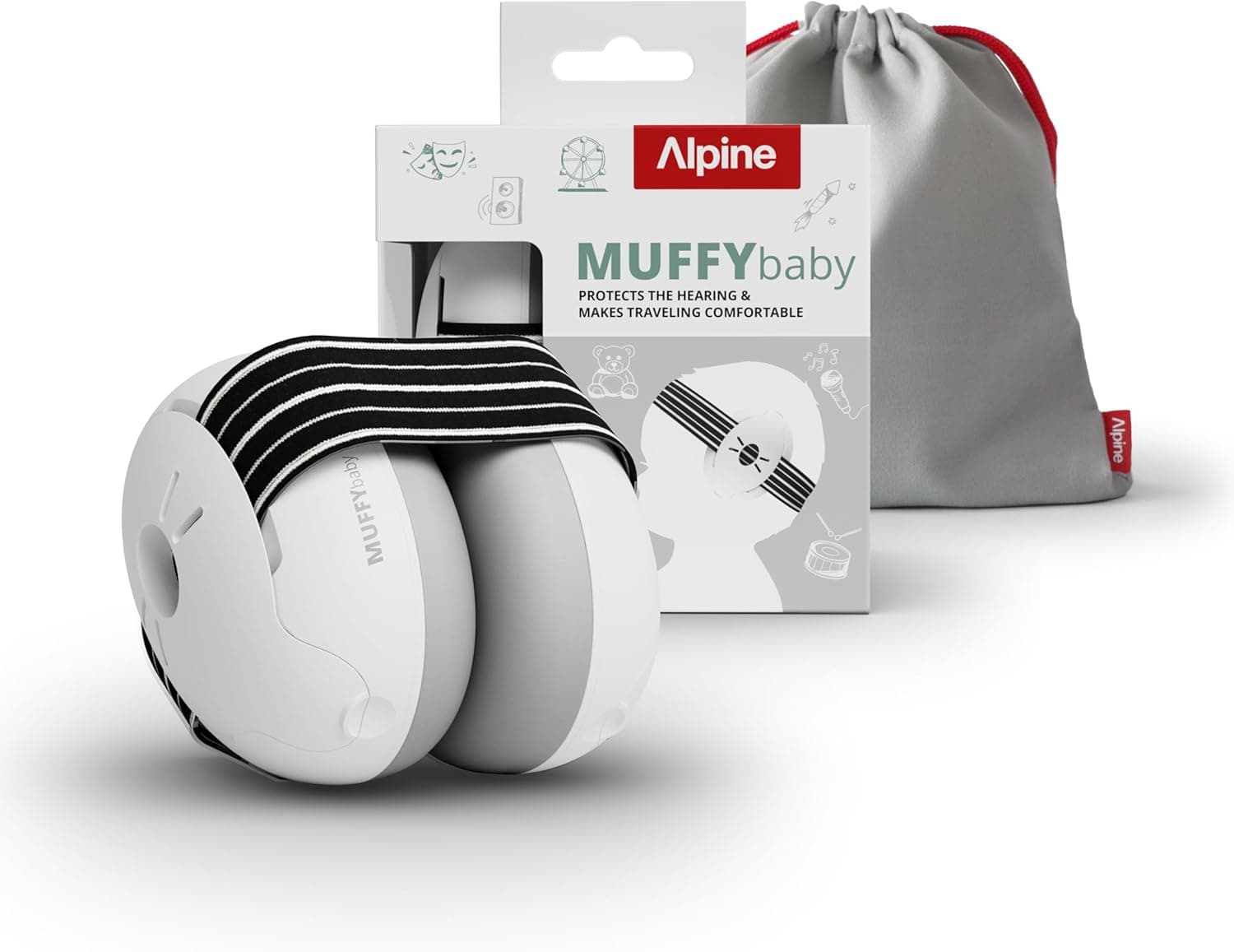 Alpine Muffy Baby Classic & Confort – Casque Anti Bruit Bebe, Certifiée CE, Bandeau Ajustable