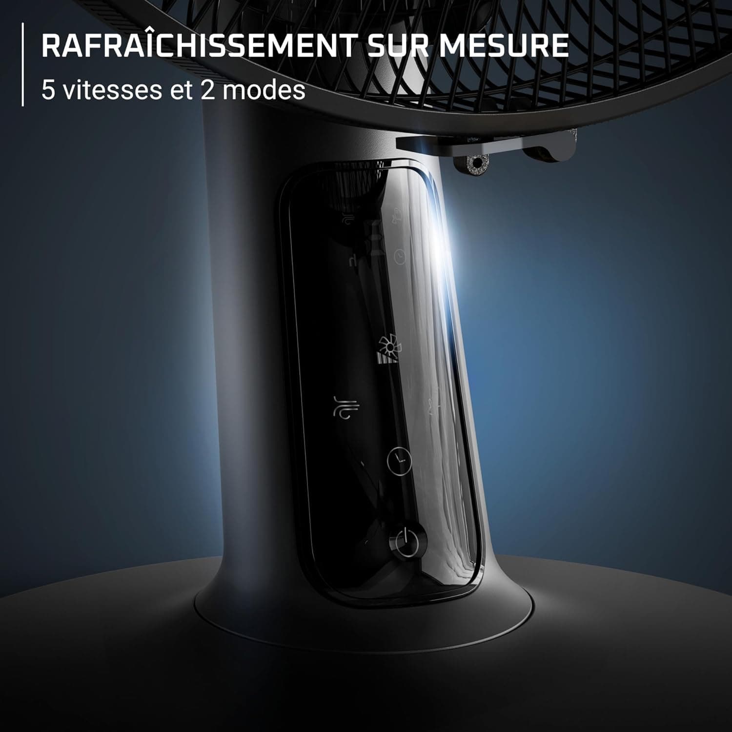 Rowenta Turbo Silence Extreme+, ventilateur de table noir VU2750 | 32 dB(A), débit d’air jusqu’à 7,5 m, 5 vitesses & 2 modes automatiques, oscillation 120°, télécommande, Couleur: Noir