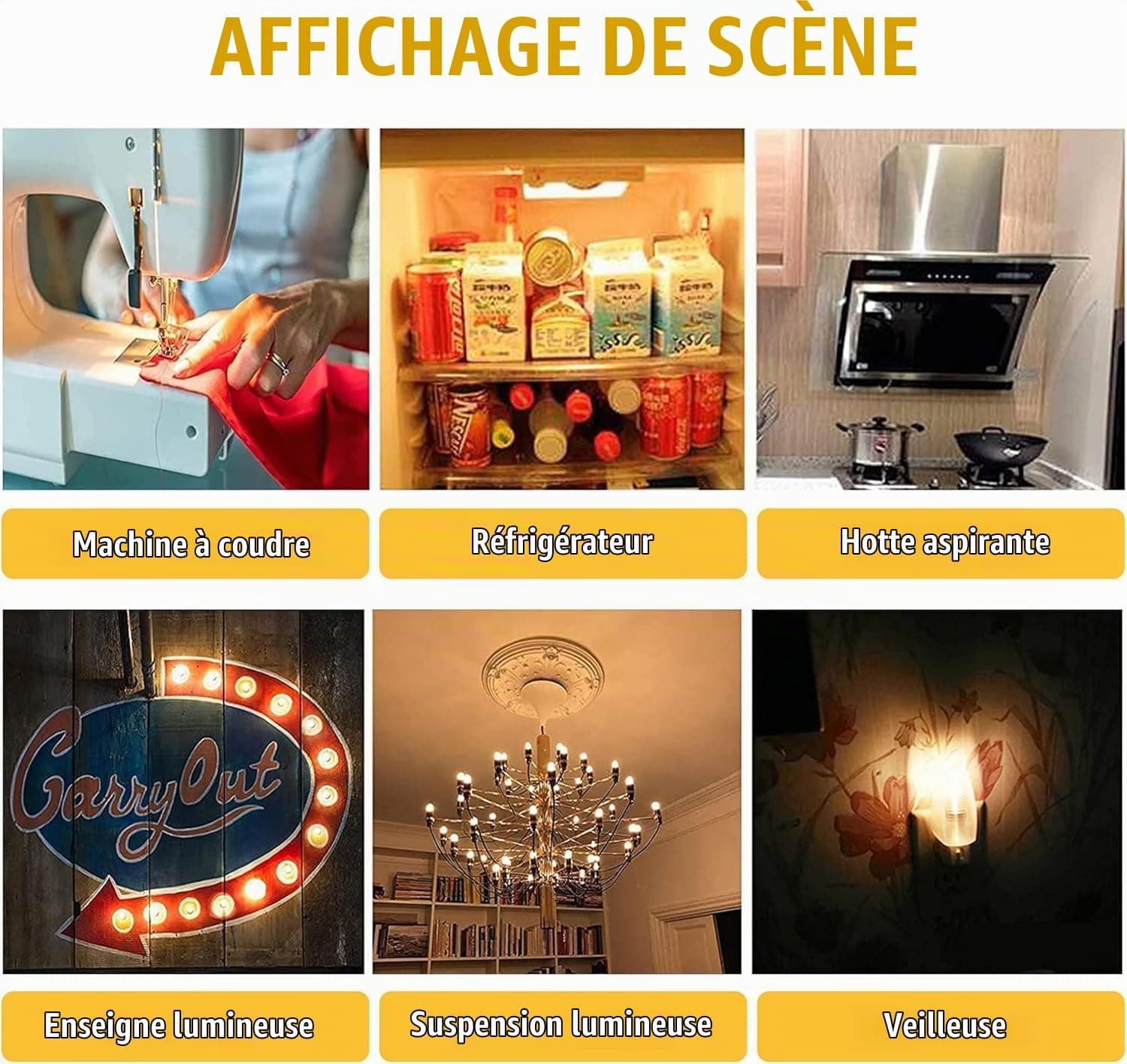 Genixgreen C7 LED Ampoule 0.5W E14 Edison Lampe de Nuit, Équivalent à 5 W