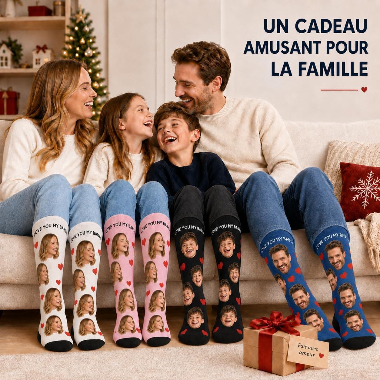 DPDP Chaussette personnalisé photo-Cadeaux personnalisés pour hommes femmes