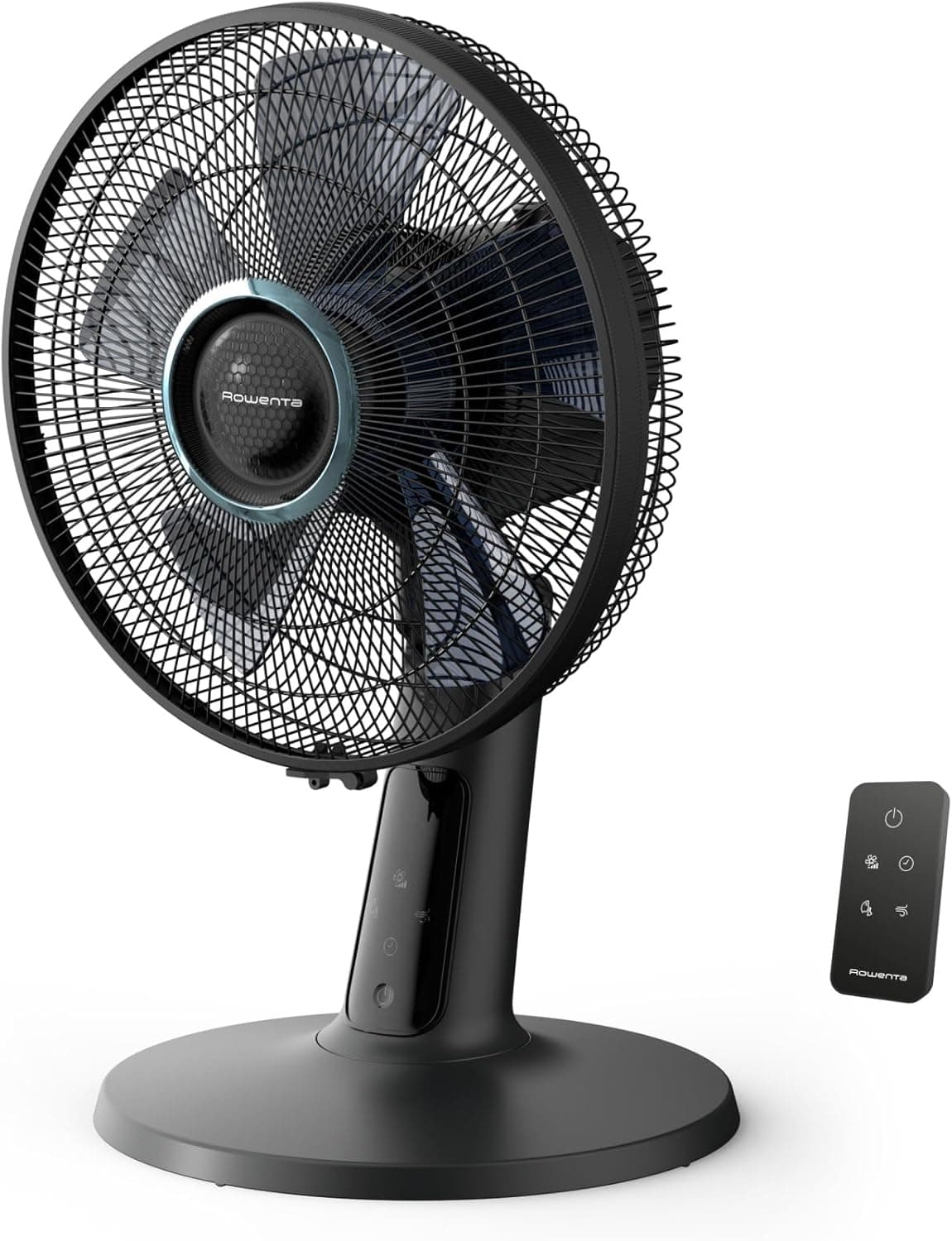 Rowenta Turbo Silence Extreme+, ventilateur de table noir VU2750 | 32 dB(A), débit d’air jusqu’à 7,5 m, 5 vitesses & 2 modes automatiques, oscillation 120°, télécommande, Couleur: Noir