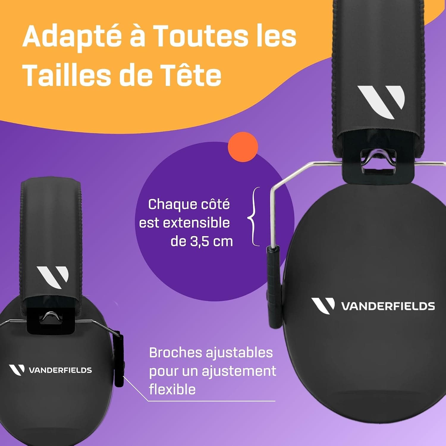 Vanderfields Casque antibruit haut de gamme Protection auditive et atténuation du bruit – Casque antibruit
