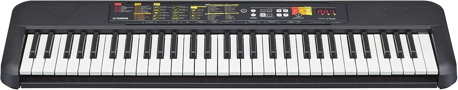 Yamaha PSR-F52 Clavier Arrangeur - Un clavier compact pour les débutants avec 61 notes, 144 sonorités d'instruments et 158 styles. finition en noir