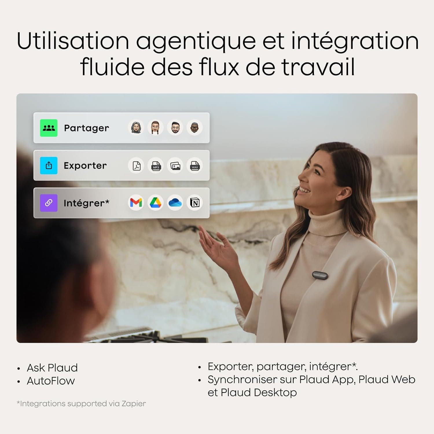 Plaud NotePin S Enregistreur Vocal IA avec Bouton Tactile Prise de Notes IA Transcription Résumé IA et Team Plan Dictaphone Enregistreur Numérique pour Réunions Interviews avec 4 Accessoires Gris