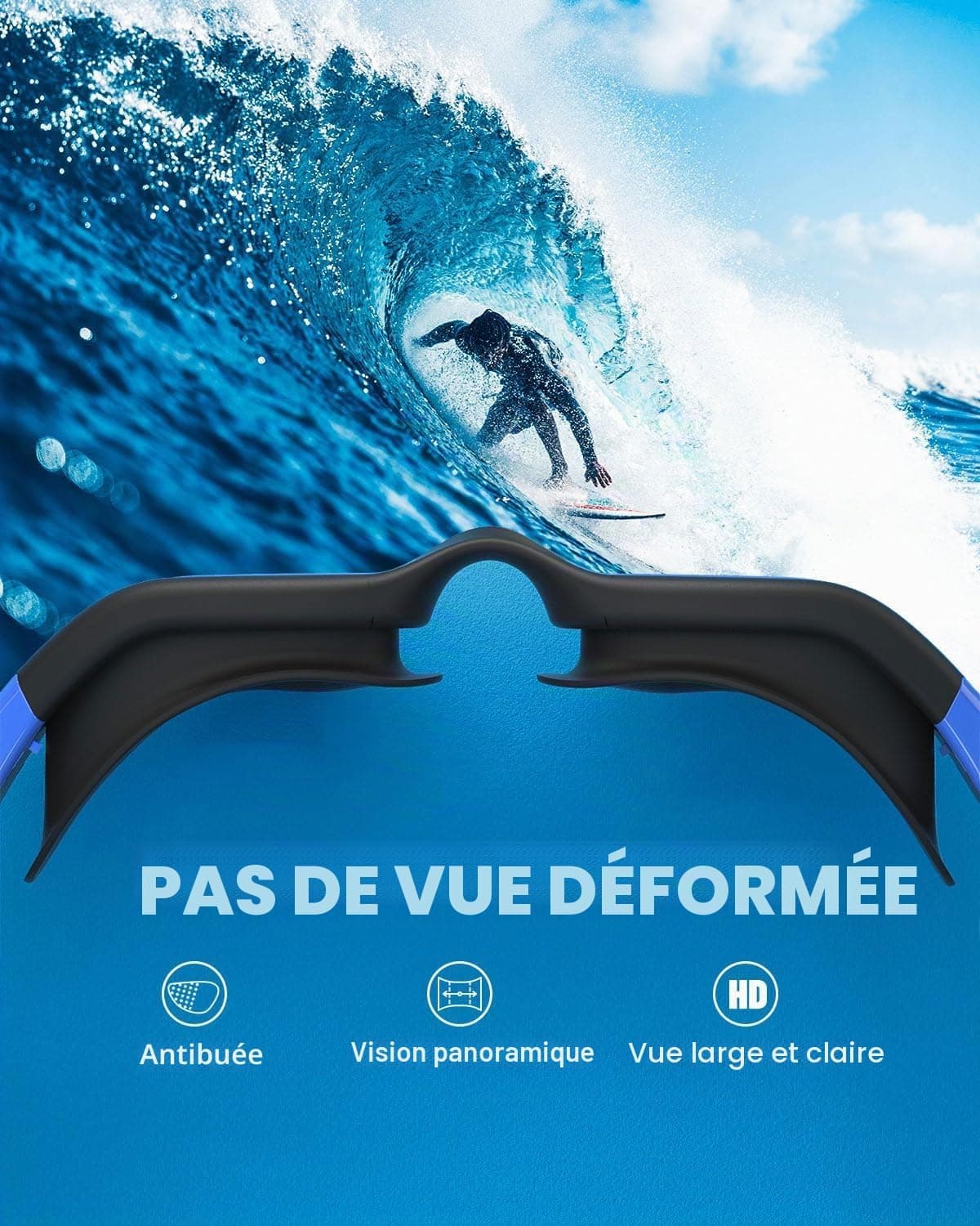 ZIONOR G1 Polarisées Mirror Lunettes de Natation pour Unisex Adulte Homme Femme, Anti Buée, 100% Anti UV Lunettes de Plongée