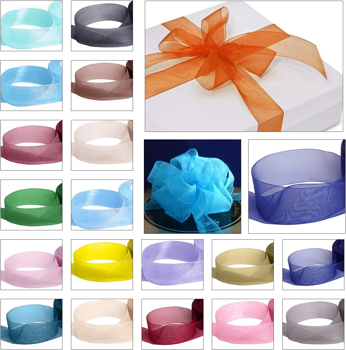 Trimming Shop Organza Ruban Tissé Bord Large Extra Fin pour Cadeau Paquet Emballage, Scrapbooking, Arts et Artisanat, Fête Décoration, Cheveux Noeuds - Bordeaux, 10mm