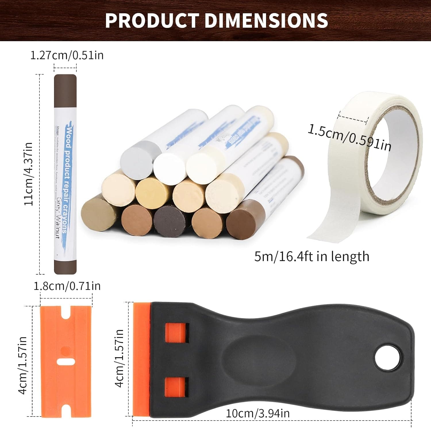 Kit Réparation Parquet 12 Couleurs, Mastic Bois, Pate a Bois Rebouchage