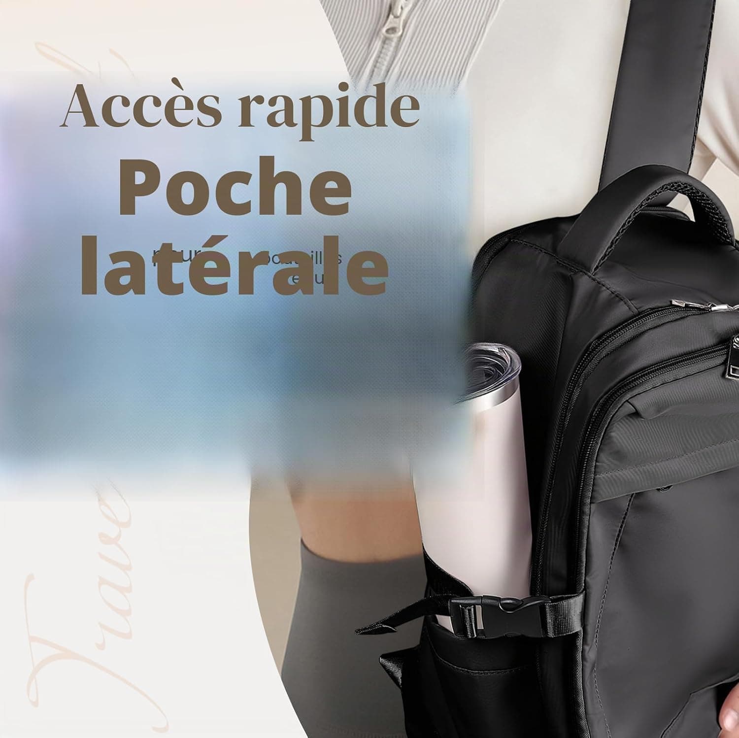 Yankony Sac a Dos Voyage Cabine Avion 45x36x20 Easyjet Bagages Cabine | avec Pochette Antivol Sac de Voyage Femme Résistant à l'eau Valise Bag Main 30L Sac à Dos pour Ordinateur Portable Quotidiens