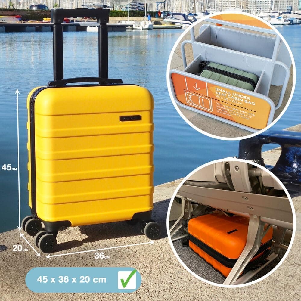 Cabin Max – Valise à Main Anode légère avec Coque Rigide, 4 Roues, Serrure à Combinaison, Bleu égée, 45 x 36 x 20 cm ...