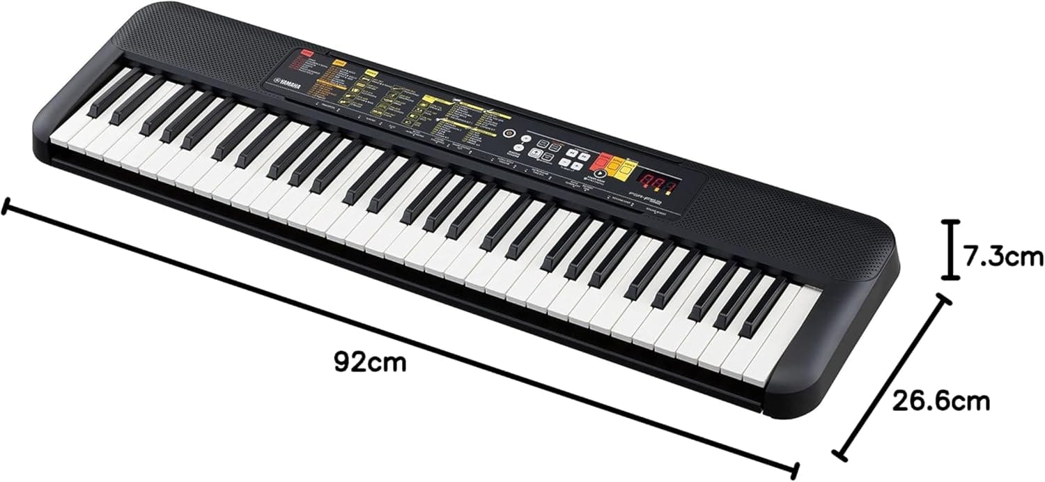 Yamaha PSR-F52 Clavier Arrangeur - Un clavier compact pour les débutants avec 61 notes, 144 sonorités d'instruments et 158 styles. finition en noir