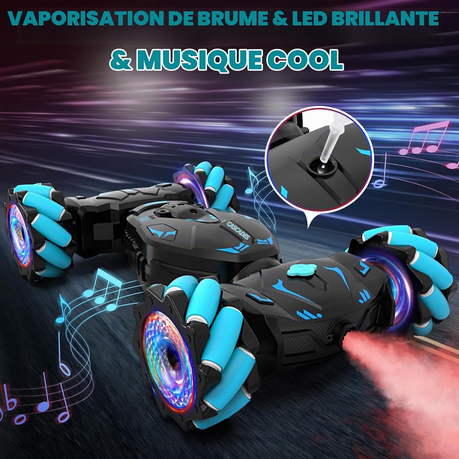 Nitigo Voiture Télécommandée Enfant Tout Terrain avec la Main, 2.4 GHz | 4x4 Voiture RC Telecommandé Drift 360° Rotation, Jouet Cadeau Noël Garcon Fille 6 7 8 9 10 11 12 Ans