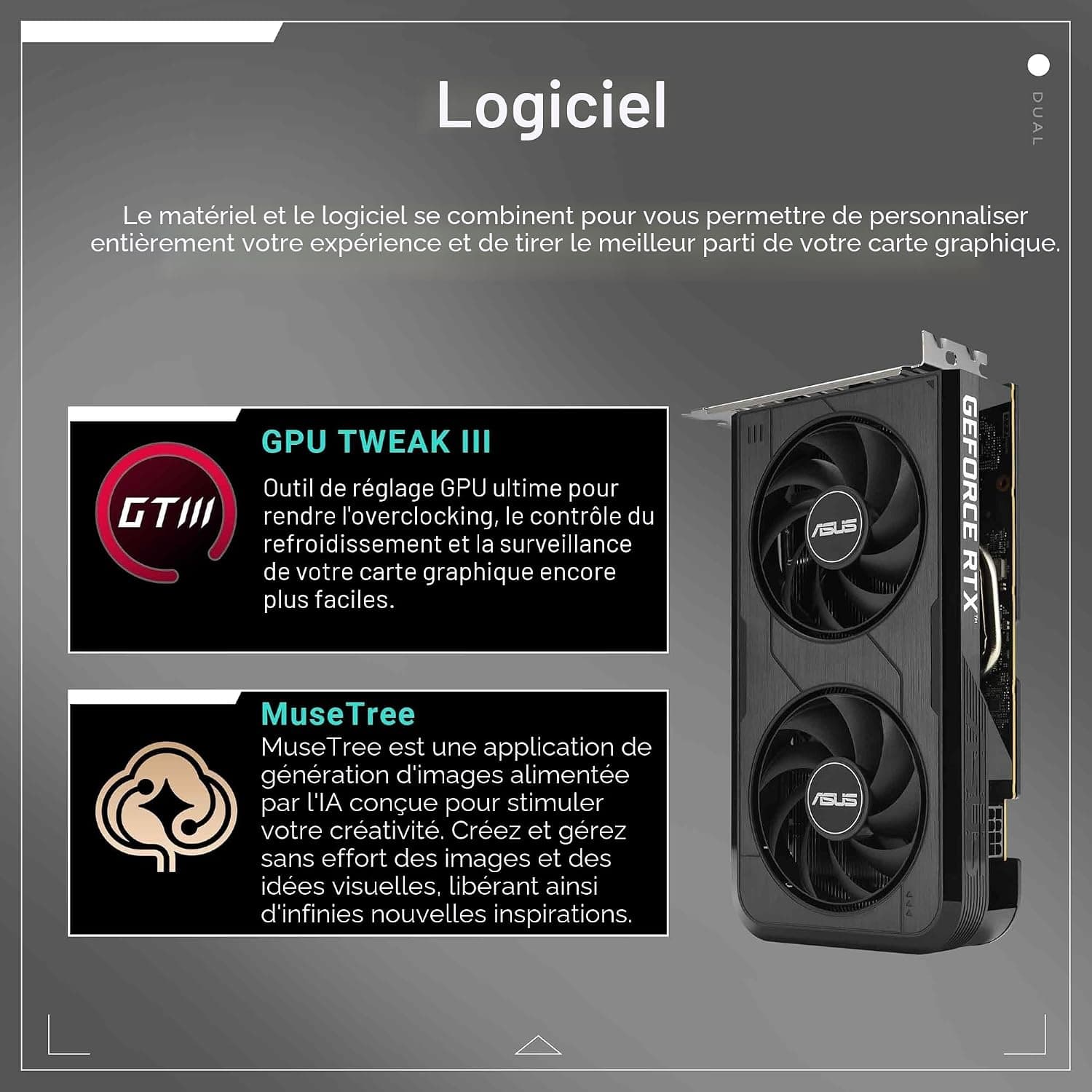 ASUS Dual GeForce RTX 5050 8GB GDDR6 OC Edition Carte Graphique Gaming
