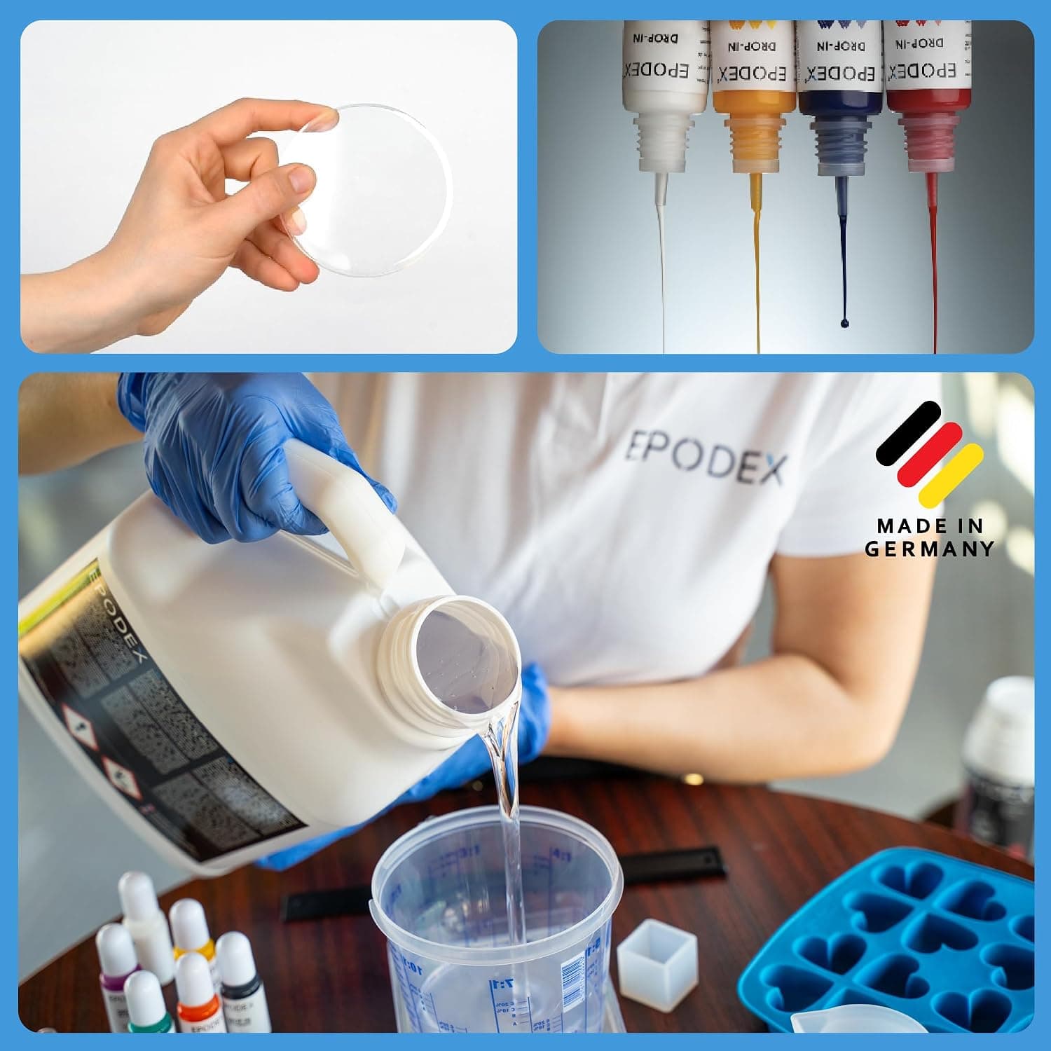 EPODEX PRO, Résine époxy jusqu’à 2cm, CLEAR - Transparent, 1,5kg