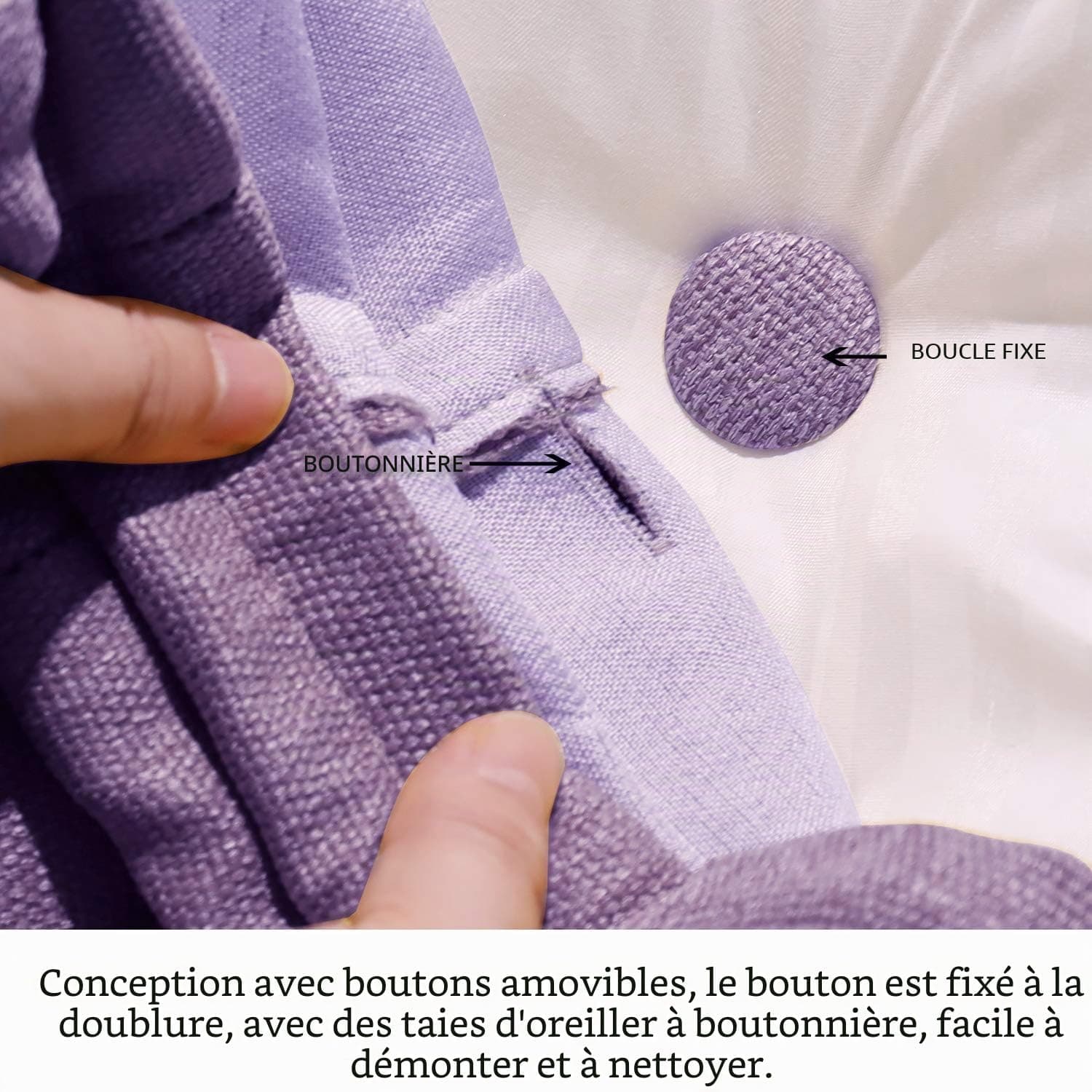 Coussins Triangulaires Gros Coussin Dossier Canapé Oreiller de Lecture Les Gros Coussin de Canapé Coussin Tete de Lit A Une Variété D'utilisations Violet 120 CM