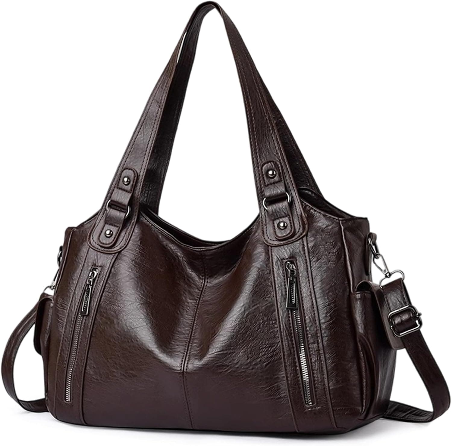 Sac À Main Femme PU, Sac Épaule Bandoulière, Cabas Moyen | Sac Moyen Femme Y2K Vintage, Style Rétro Élégant, Rigide Grande Capacité Pour Travail, Shopping, Voyage Quotidien