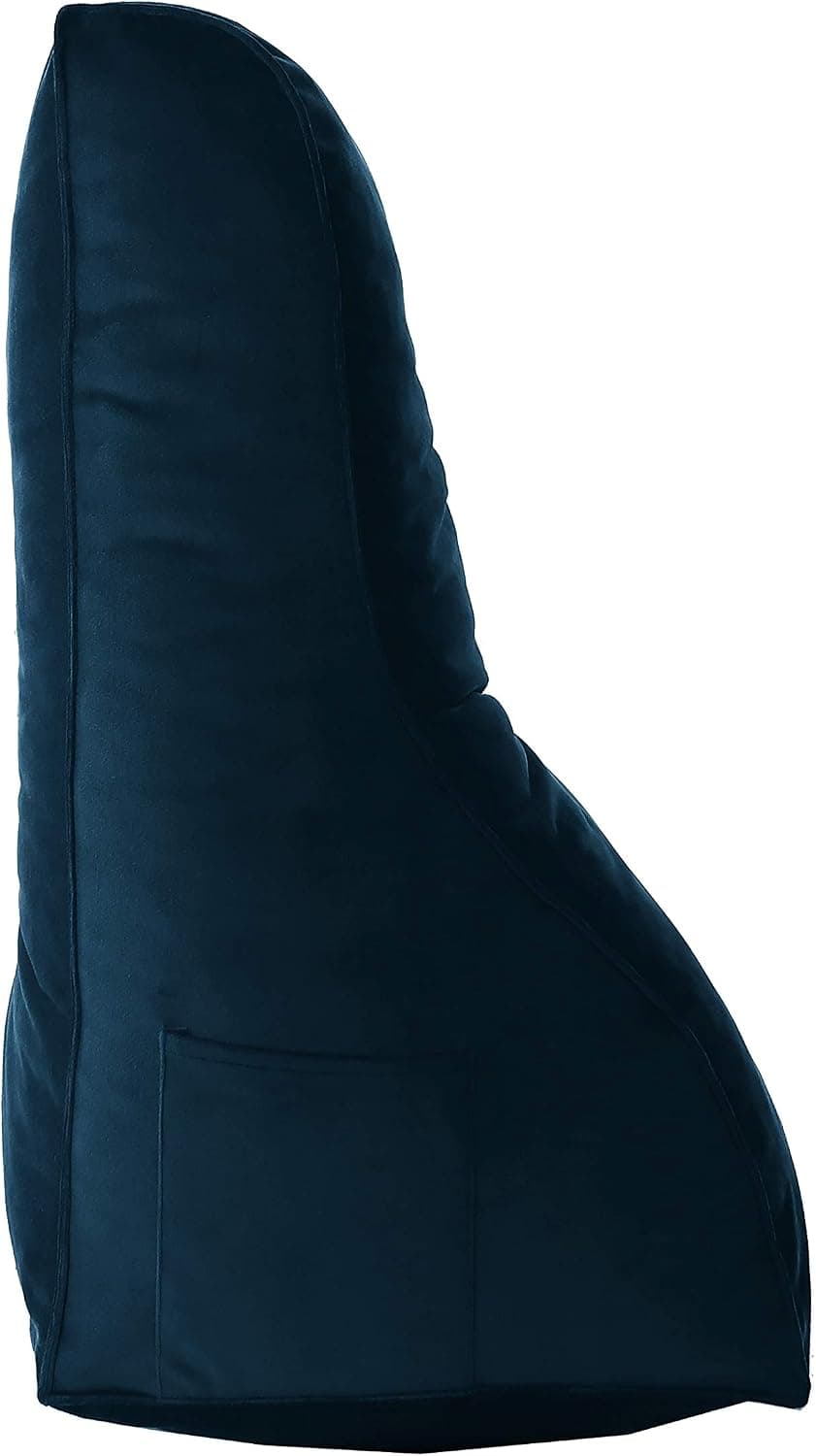 Johnear Coussin de Dossier Haut rembourré pour canapé lit Dossier Grand Triangle, Double Boutonnage Oreiller lit Coussin de Lecture, Coussin Lombaire, Coussin de Dos en Velours (Bleu foncé 100cm)