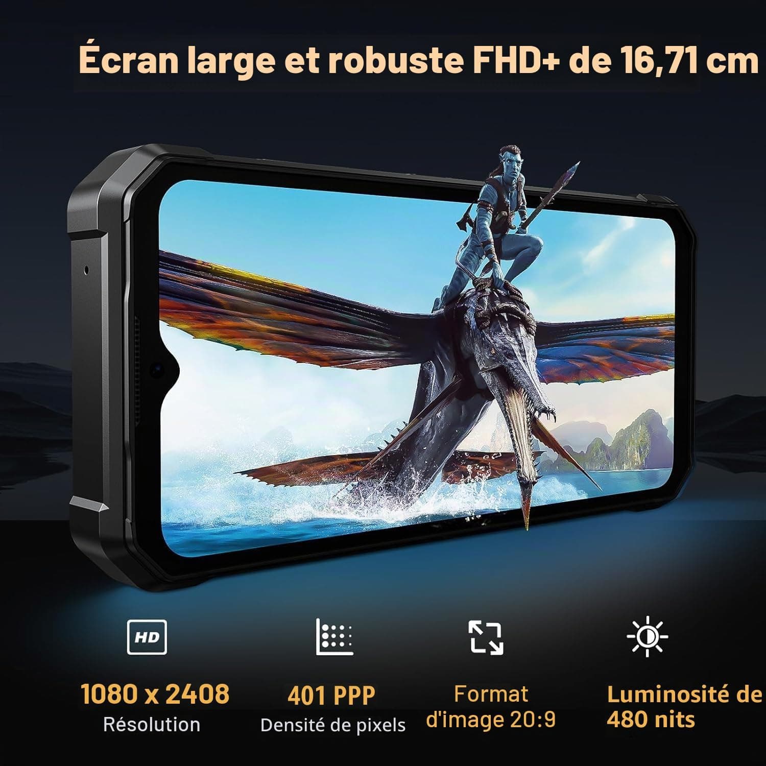 FOSSiBOT F106 Pro -12000mAh/30W Telephone Incassable,Ăcran 6.58" FHD+