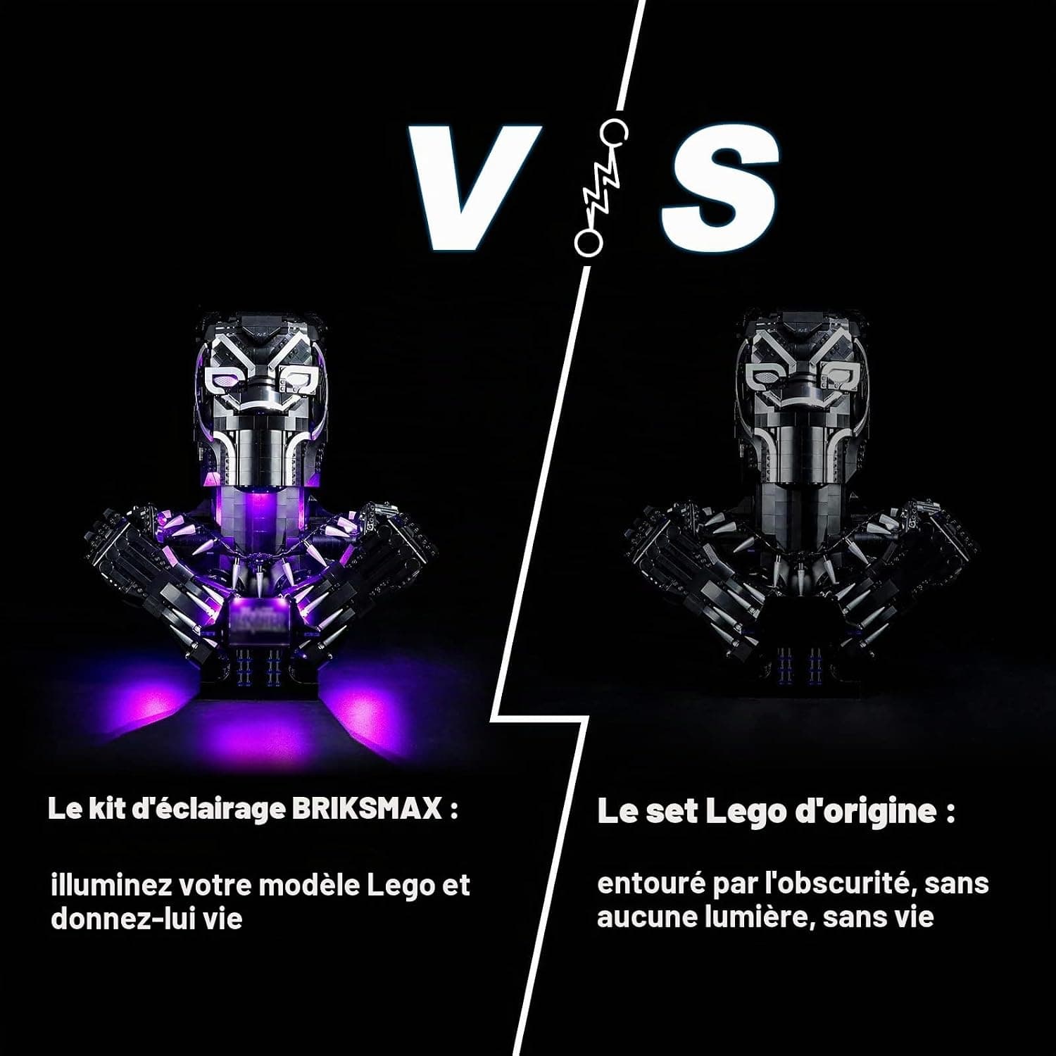 BRIKSMAX Kit d’éclairage à LED pour Lego Marvel Black Panther - Compatible with Lego 76215 Blocs de Construction Modèle- Pas inclure l’Ensemble Lego