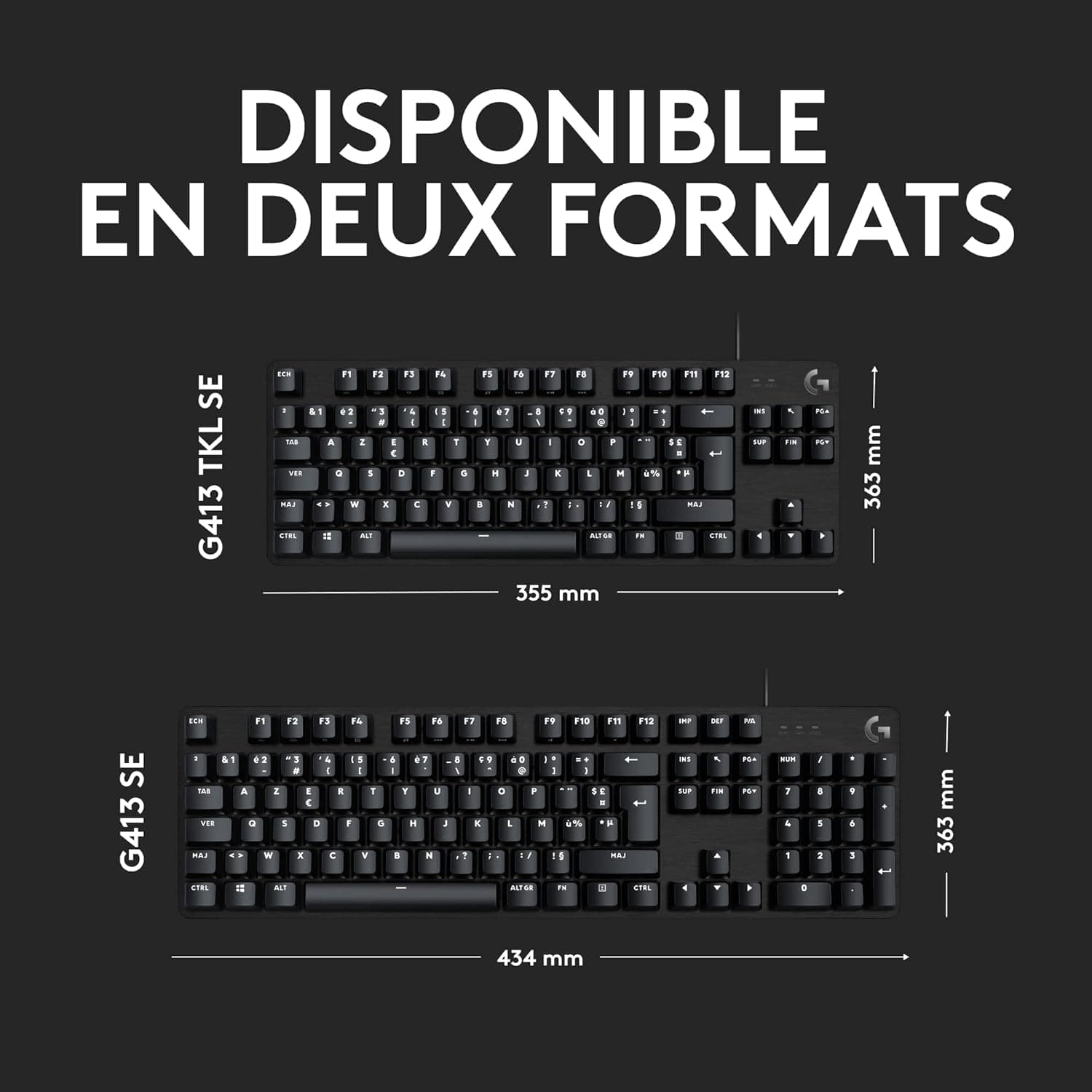Logitech G G413 TKL SE Clavier Gamer Mécanique | Tastiera Compatta Retroilluminata con Switch Meccanici Tattili, Layout