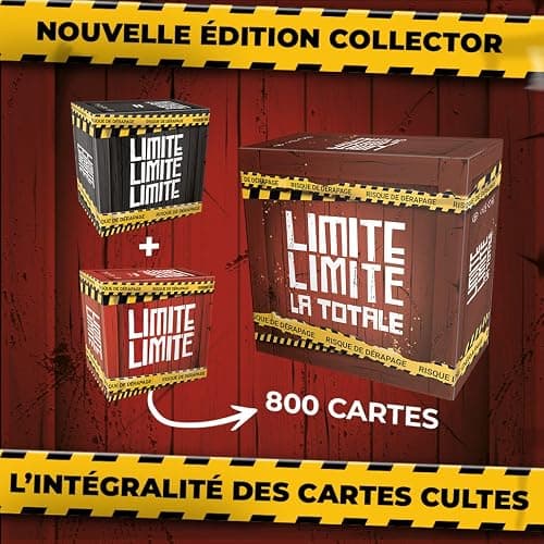 Limite LA Totale - ÉDITION Collector - 800 Cartes - Intégralité des Cartes Limite - Anniversaires Soirées Cadeau - Le Jeu de Société Adultes Ultime Humour Noir