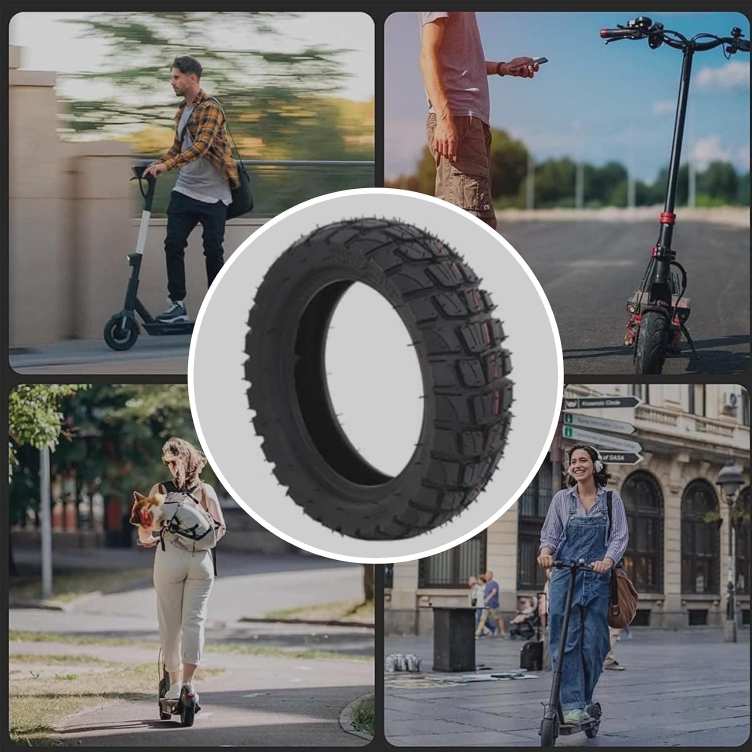 Trottinette Ălectrique Pneu 80/65-6 Compatible avec Kugoo M4 /Joyor