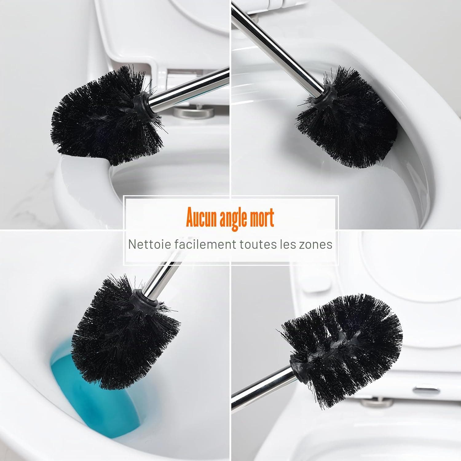 Ibergrif 4pcs Brosse Toilettes WC de Remplacement, Balai Toilette WC Noir
