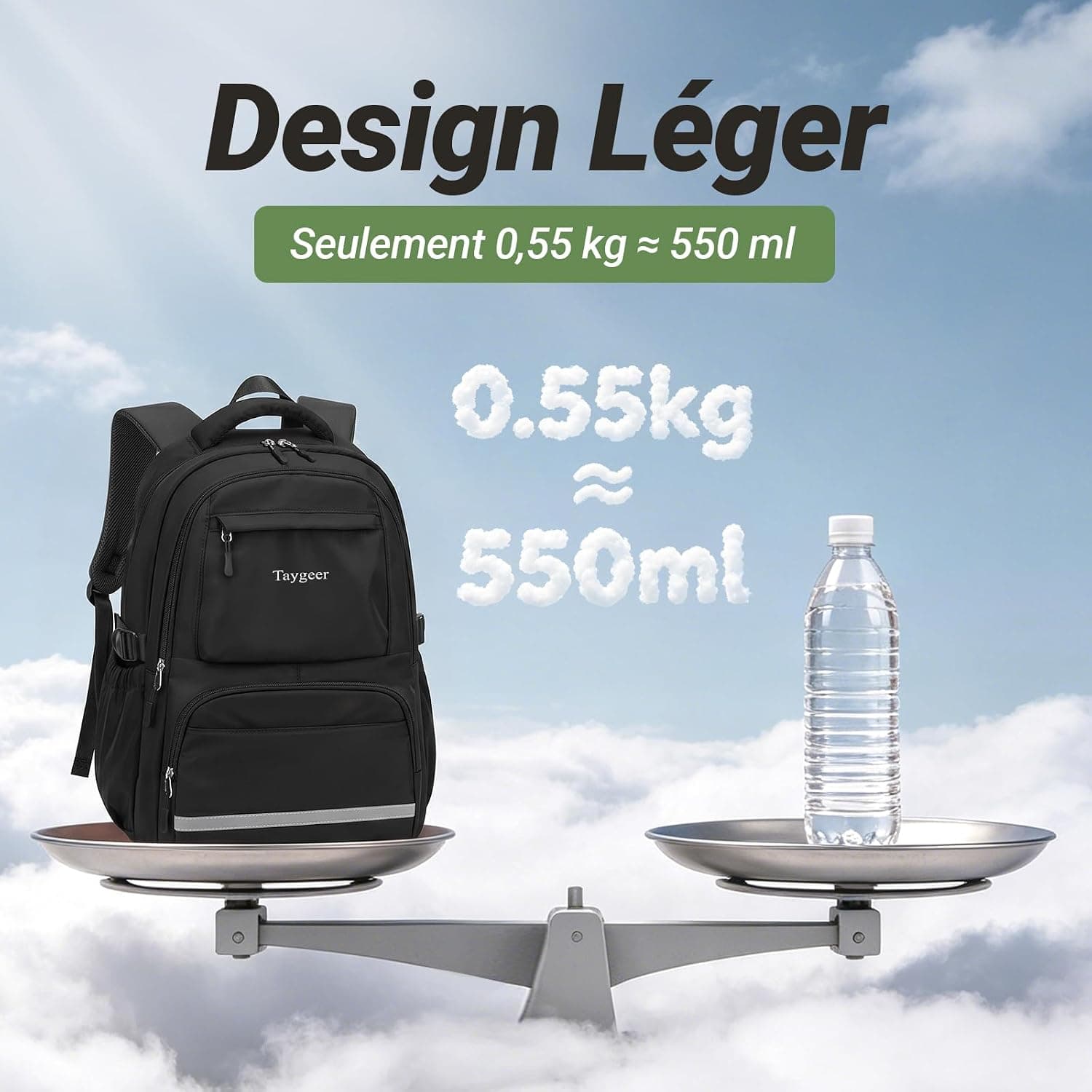 Taygeer Sac à Dos College Lycee pour Fille Garcon, Sac à Dos Ecole Léger