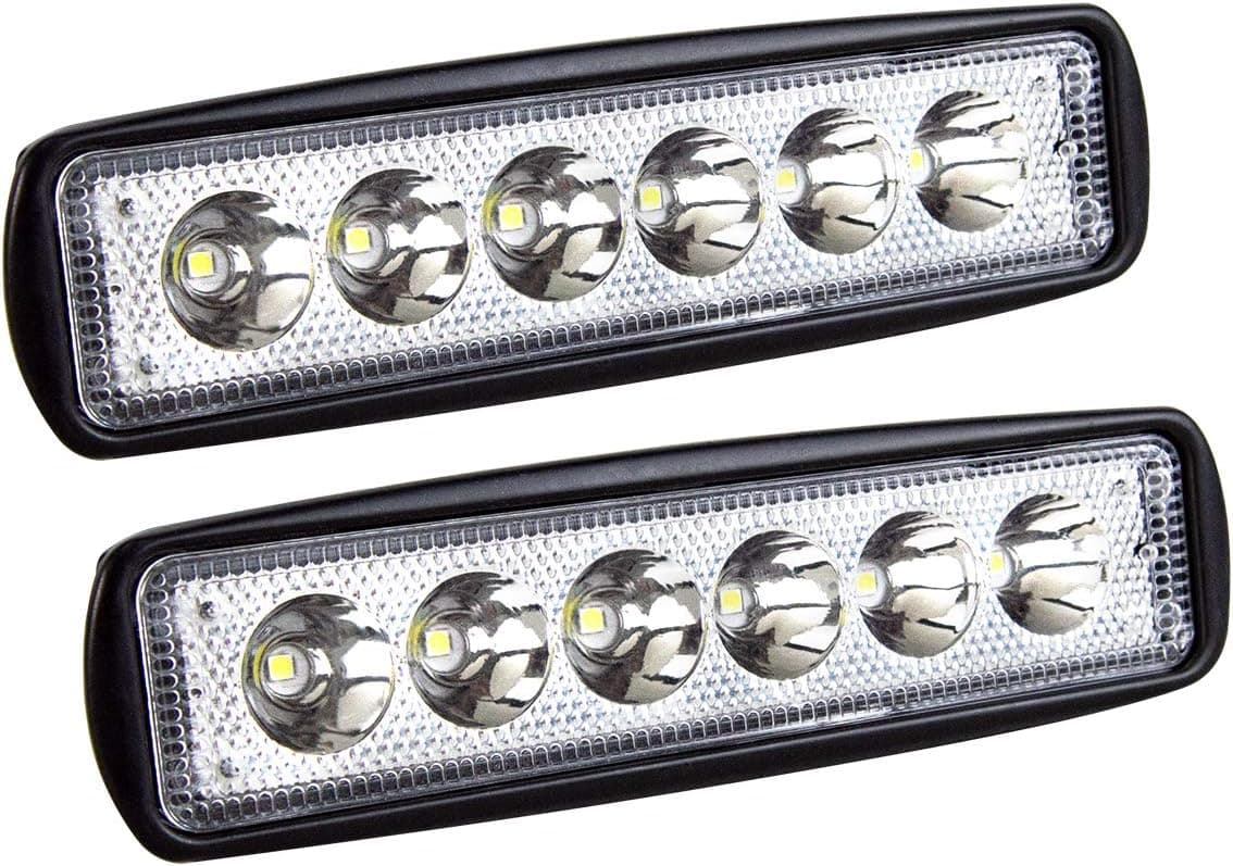 PICAA Phare de Travail LED, 2 PCS 6 Pouces 18W Étanche Spot Projecteur LED | longue portée, Feux de Travail, 12V 24V, hors route pour Voiture 4x4 Truck ATV SUV Camion Tracteur Moto