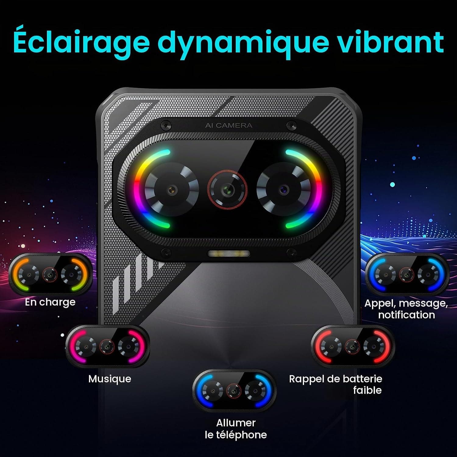 FOSSiBOT F114 Telephone Incassable 120 Hz 16Go+128Go/2To