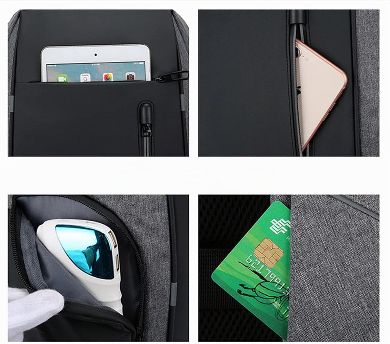 Sac à dos multifonction USB de grande capacité pour l'école, les filles, les hommes, les affaires et le portefeuille