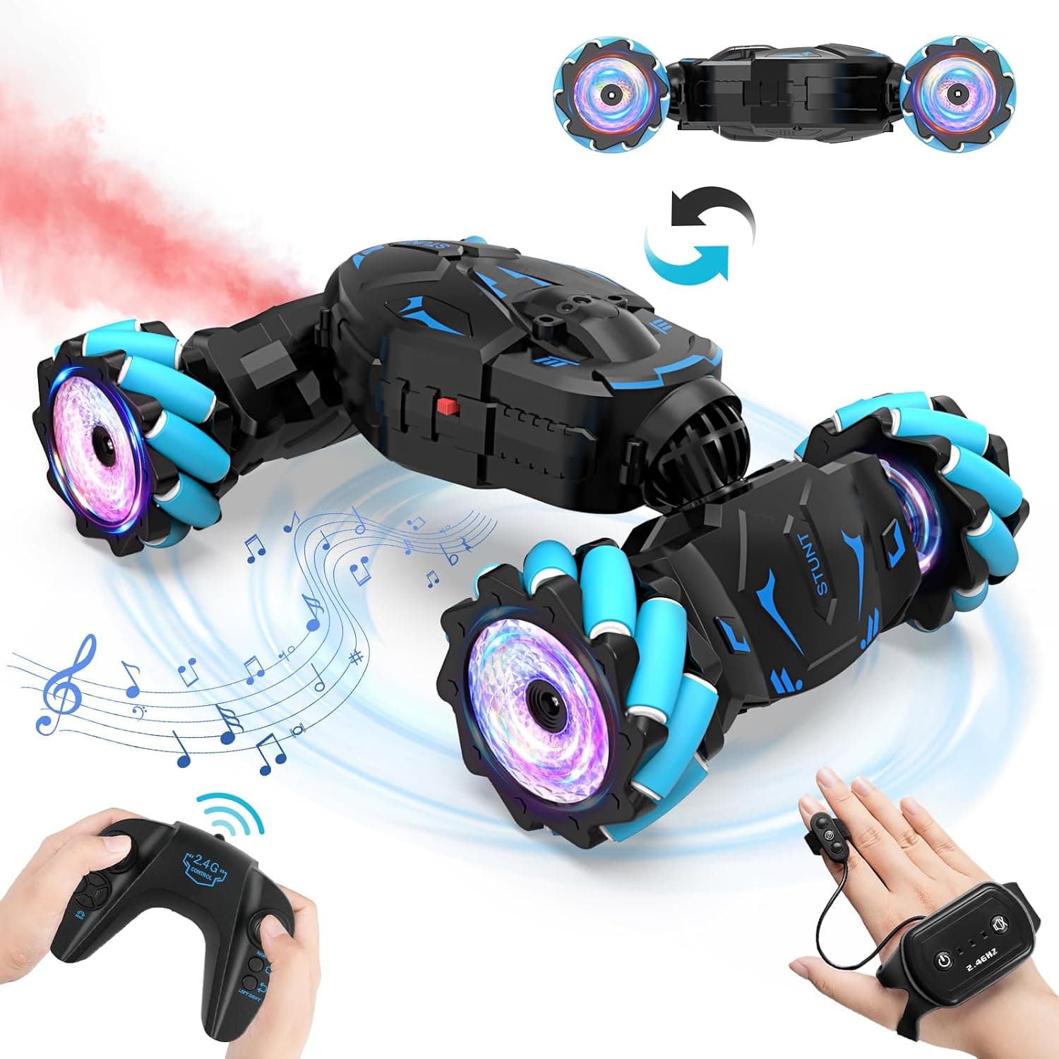 Nitigo Voiture Télécommandée Enfant Tout Terrain avec la Main, 2.4 GHz | 4x4 Voiture RC Telecommandé Drift 360° Rotation, Jouet Cadeau Noël Garcon Fille 6 7 8 9 10 11 12 Ans