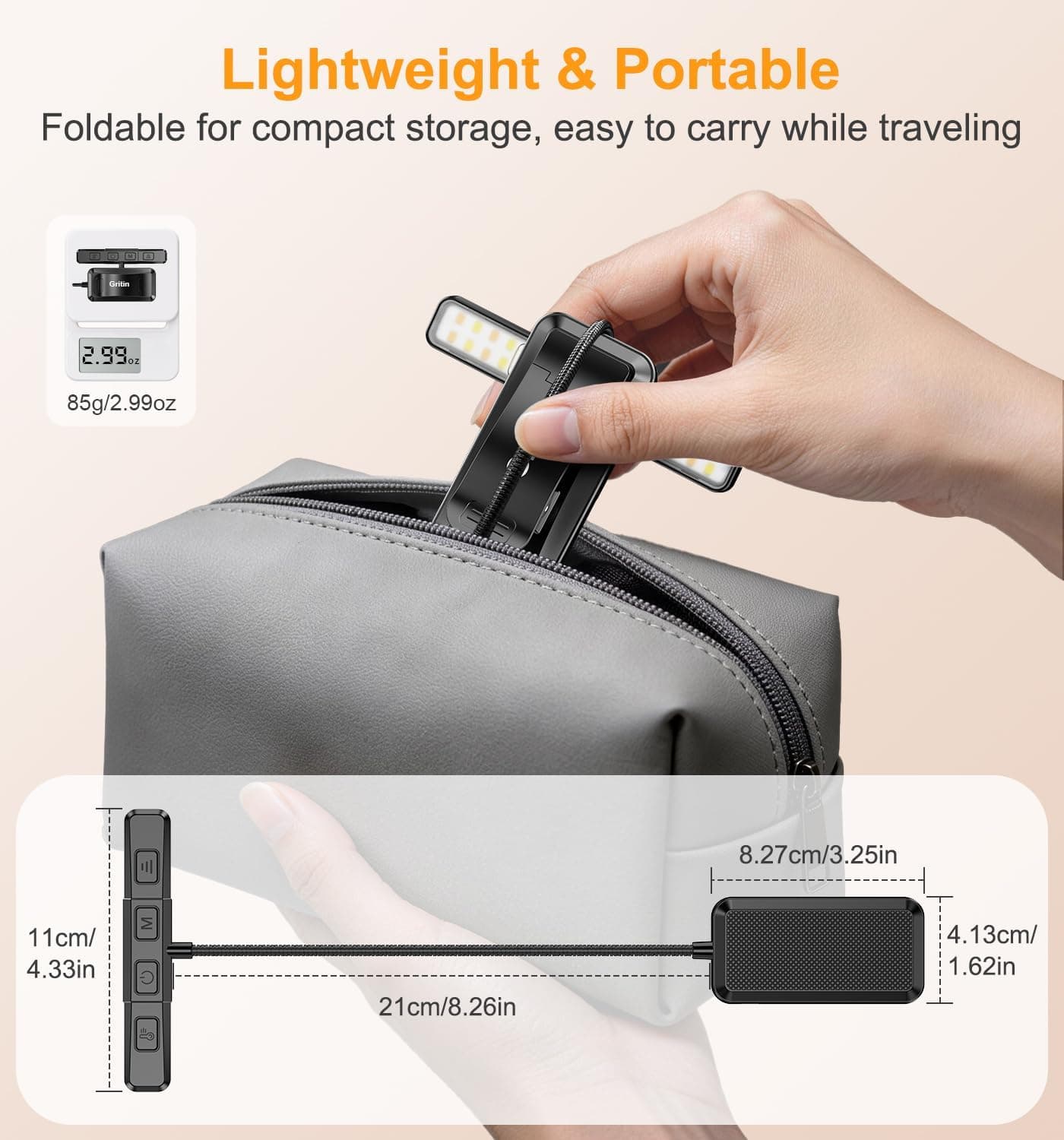 Gritin 2026 Gén.2 Lampe de Lecture, 32 LED Spectre Complet Liseuse Clip