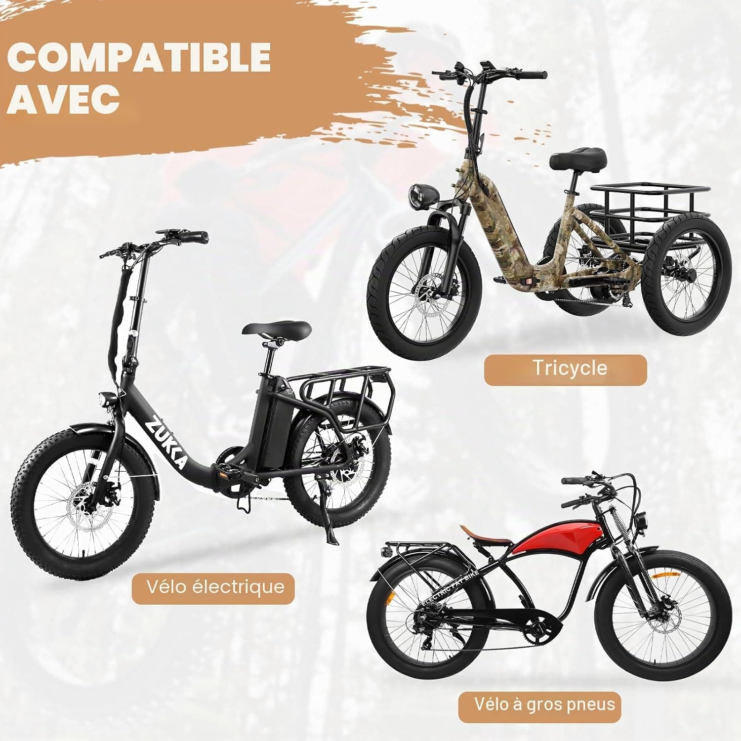 Pneu de Vélo Large 20x4.0 (98-406) pour Fat Bike et Vélo Électrique