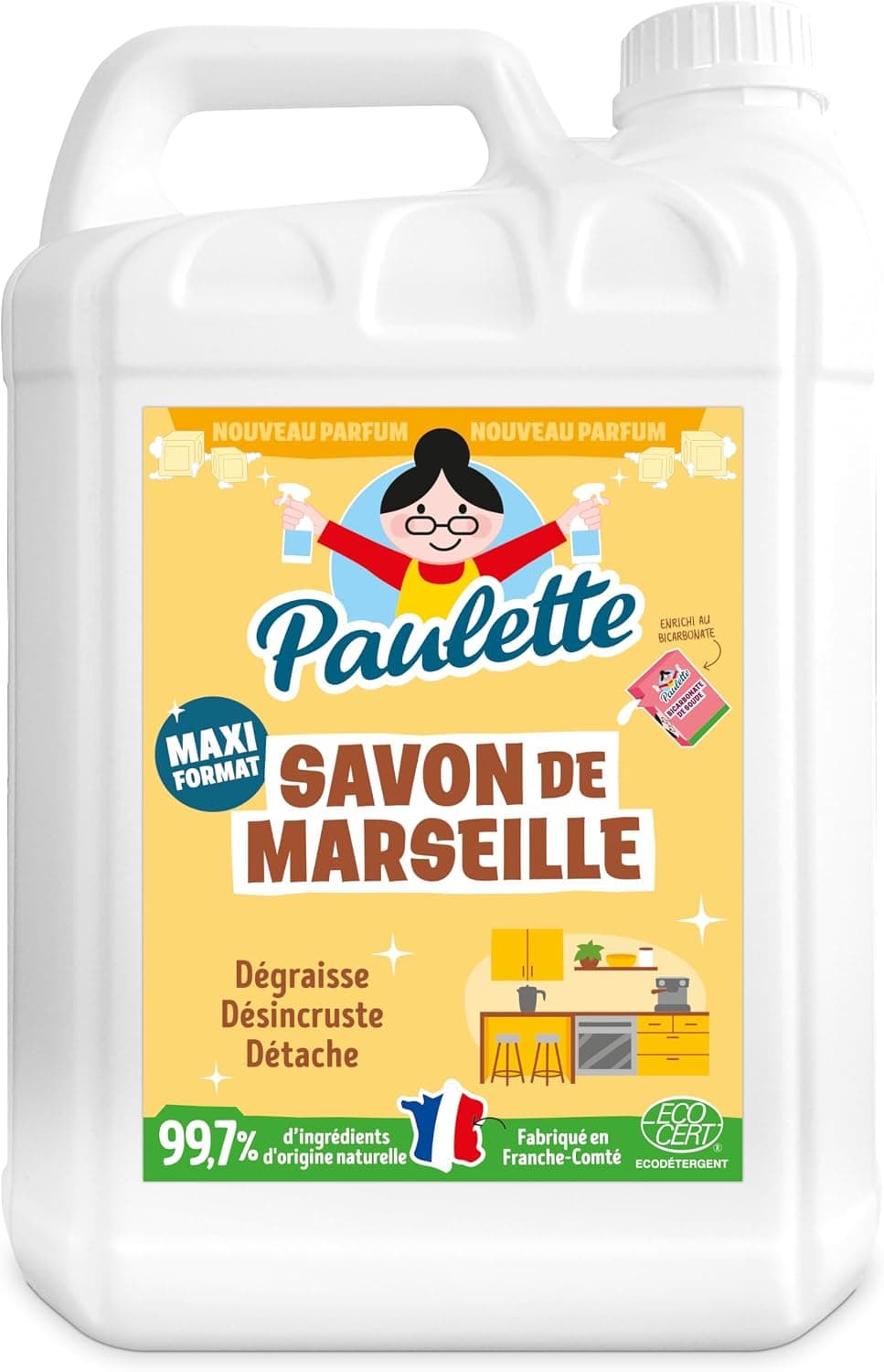 Paulette - Savon de Marseille au Bicarbonate de Soude - Authentique - 5L