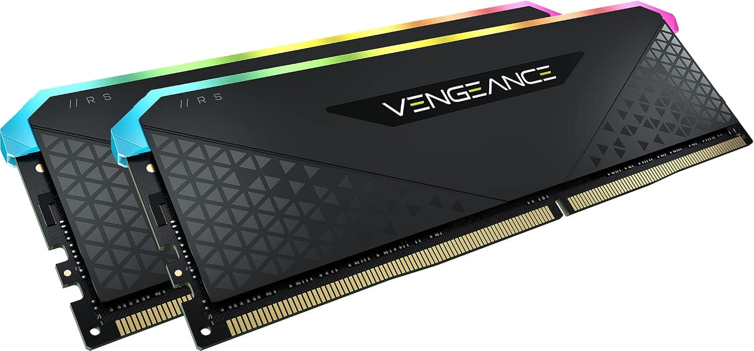 Corsair Vengeance RGB RS 16Go (2x8Go) DDR4 Jusqu'à 3200MHz C16 Mémoire de Bureau (Éclairage RGB Dynamique, Temps de Réponse Serrés, Compatible avec Intel & AMD 300/400/500 Series) Noir