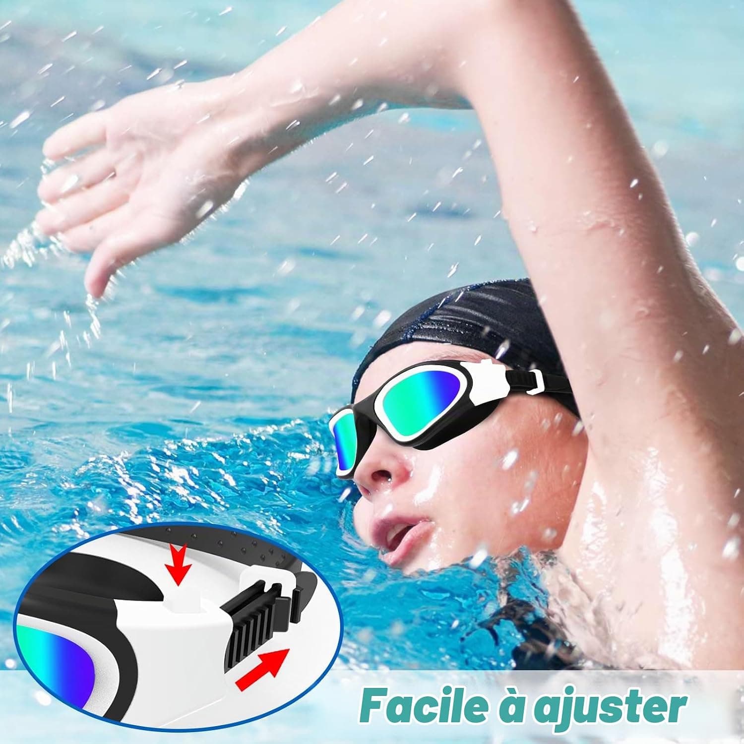 Lunettes natation antibuée,Lunettes Piscine pour hommes femmes