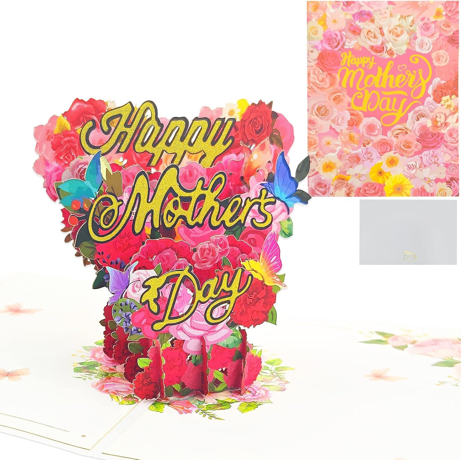 Shinybox Carte de Fête des Mères, 3D Pop Up Carte de Voeux pour ma maman D'amour, Carte de Voeux 3D Fête des Mères, Meilleur Cadeau pour l'Anniversaire de Maman et la Fête des Mères