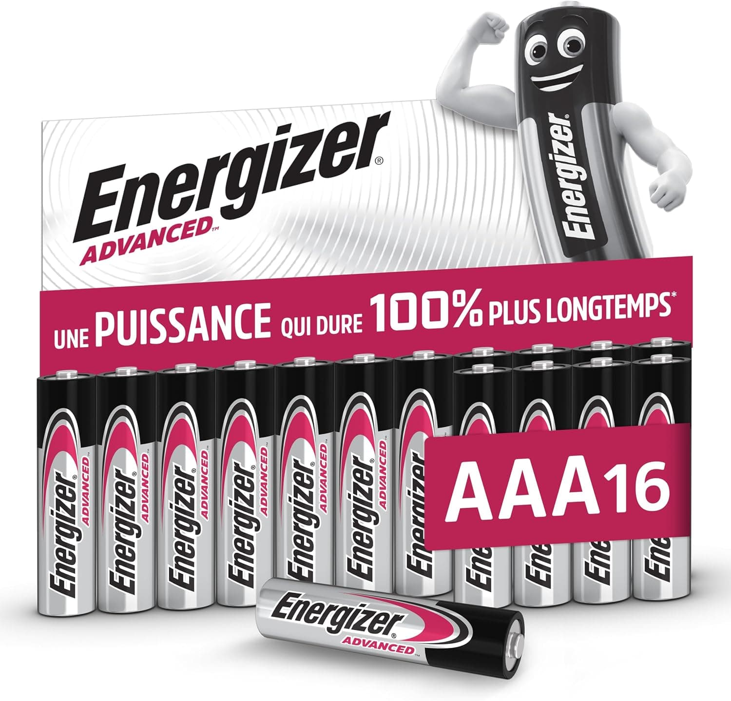 Energizer Advanced Piles AAA (Lot de 16) Micro LR03 Alcaline 1,5 V - Haute Performance - Télécommandes, Jouets et Électroniques - Made in EU - Emballage 0% Plastique - Conservation 10 Ans